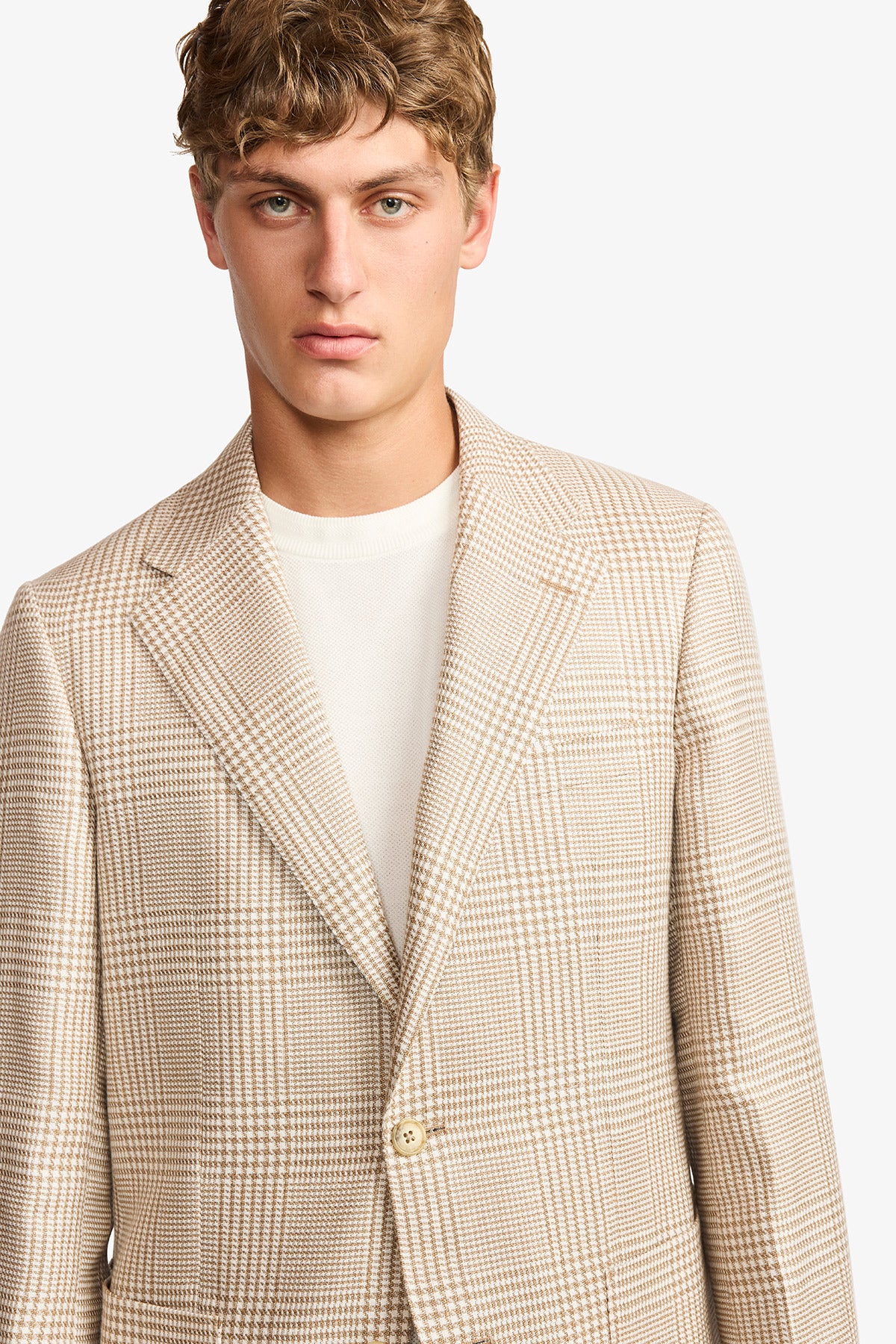 Archer blazer -Wool/linen brown heritage check