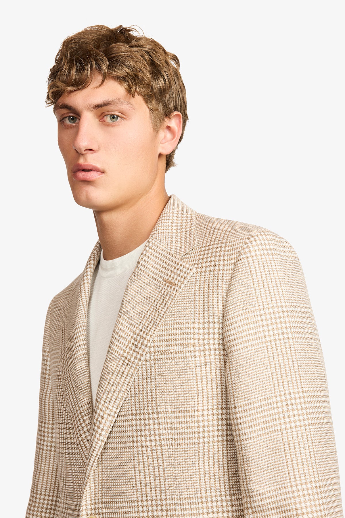 Archer blazer -Wool/linen brown heritage check