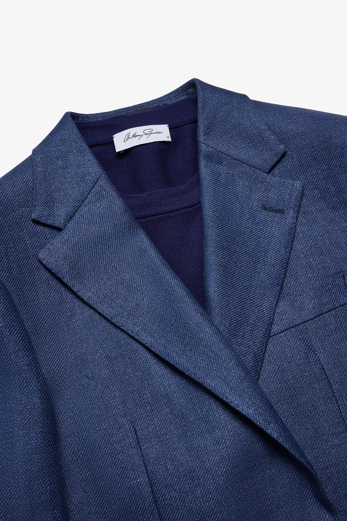 Archer blazer - Linen twill in blue with flax effect