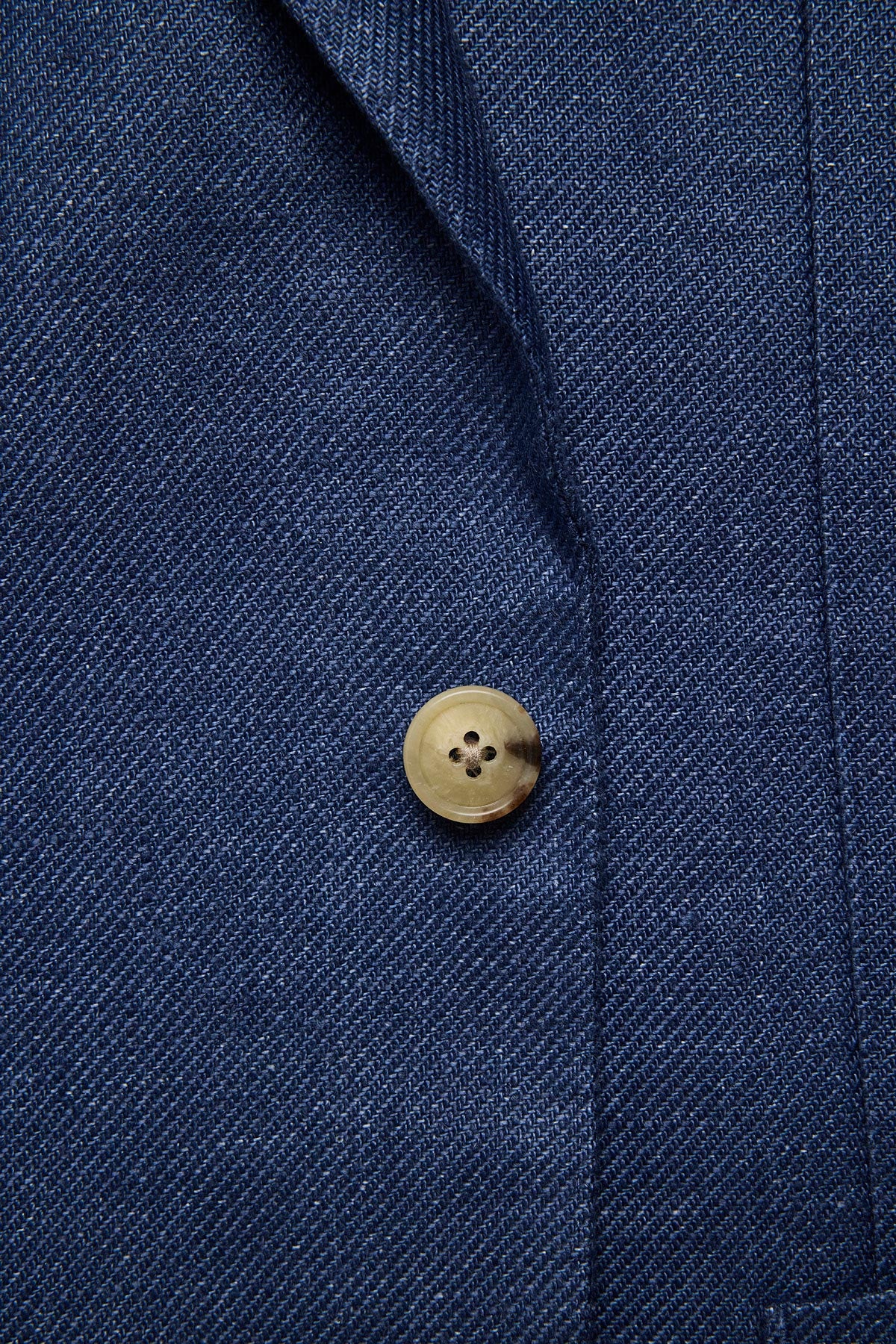 Archer blazer - Linen twill in blue with flax effect