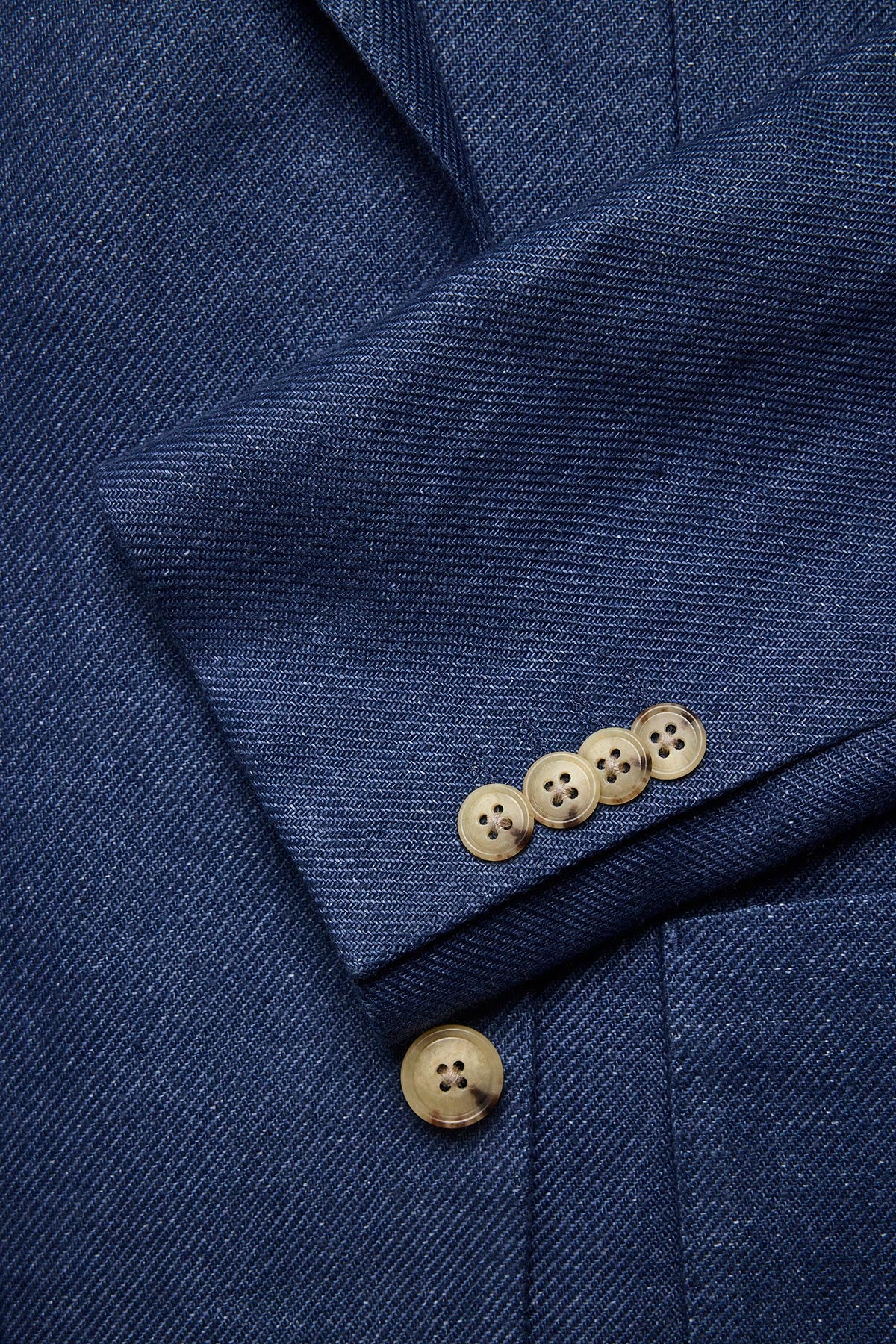 Archer blazer - Linen twill in blue with flax effect