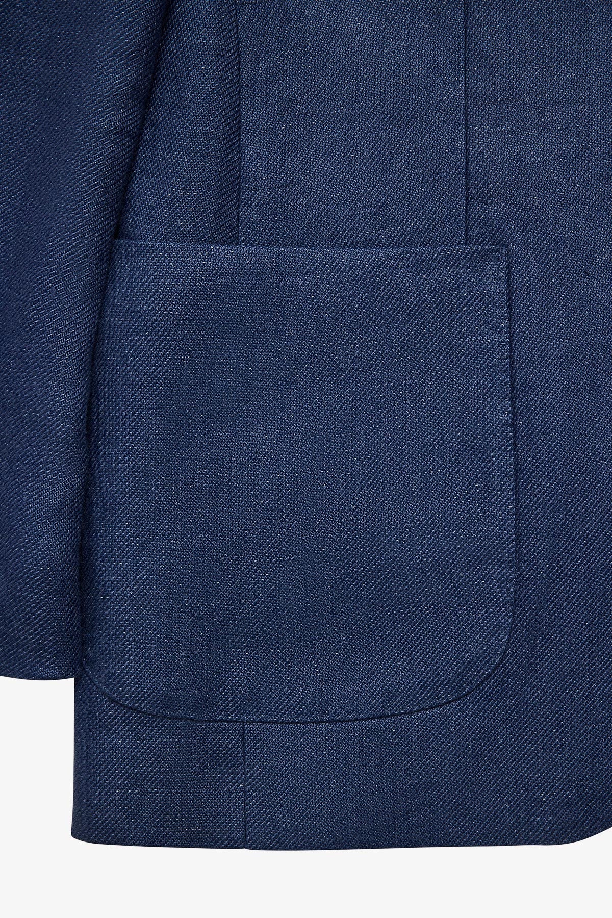 Archer blazer - Linen twill in blue with flax effect