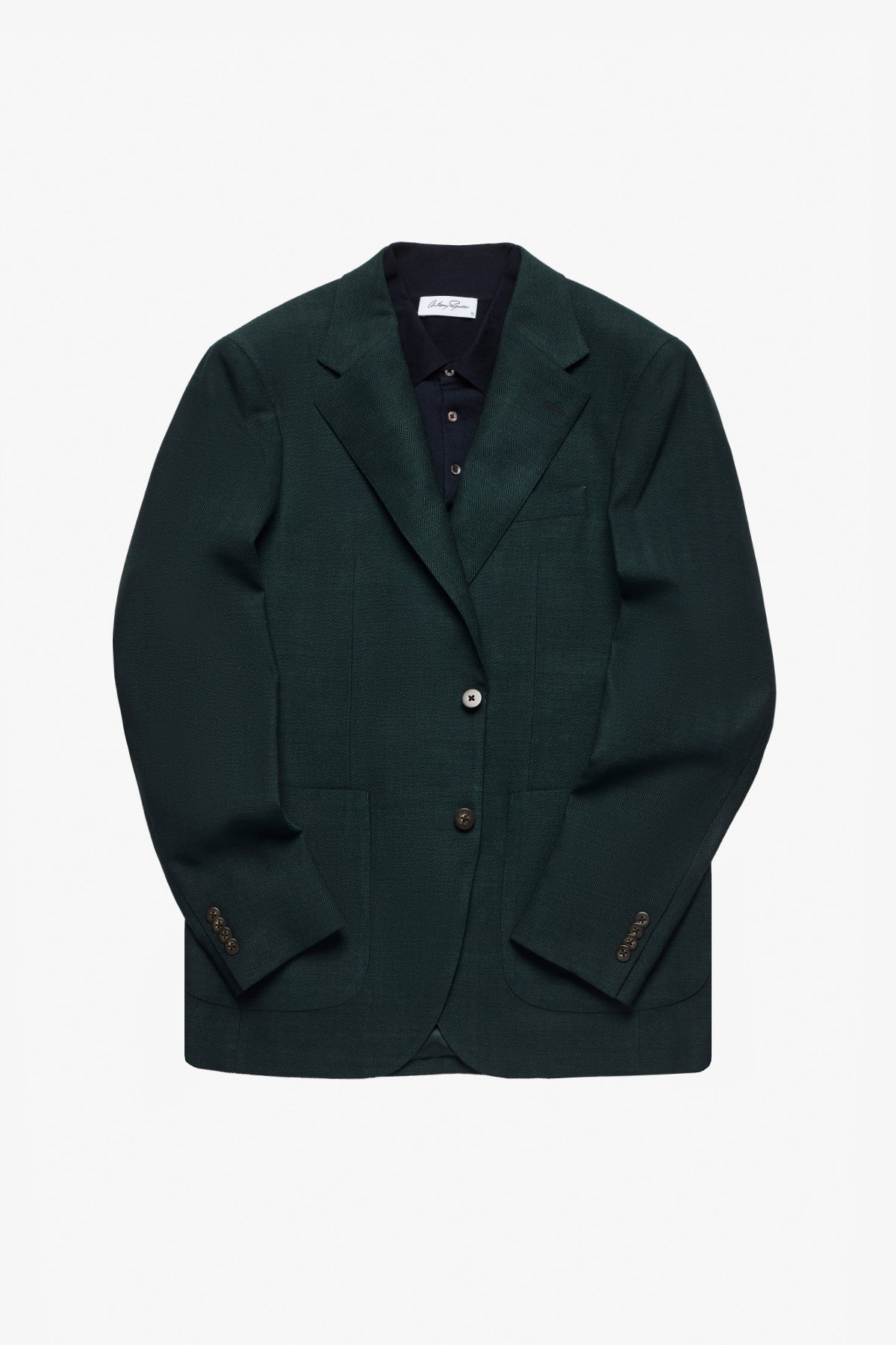 Arthur Blazer - Wool/Elastane In Dark Green Herringbone