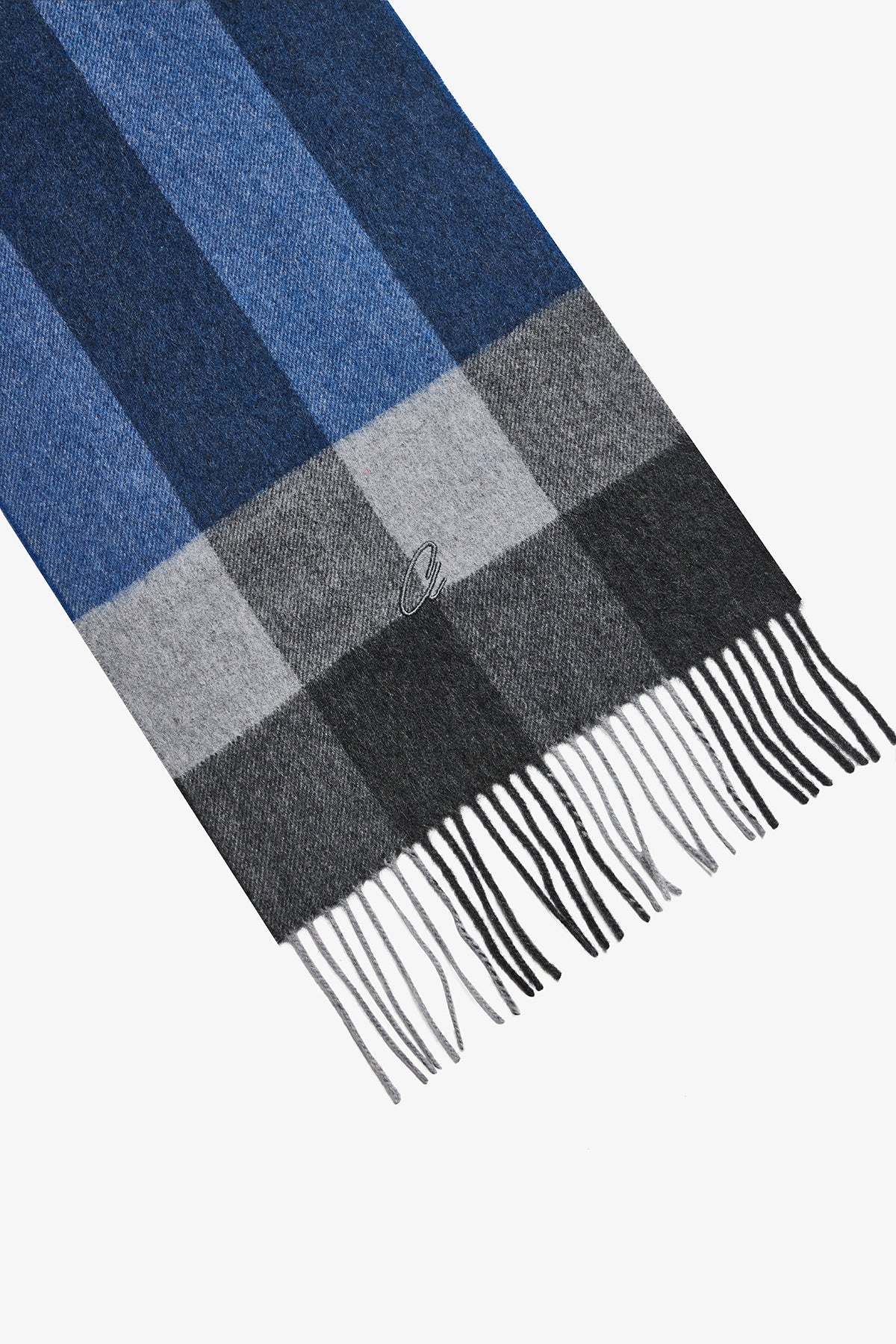 Cashmere Scarf - Blue Check