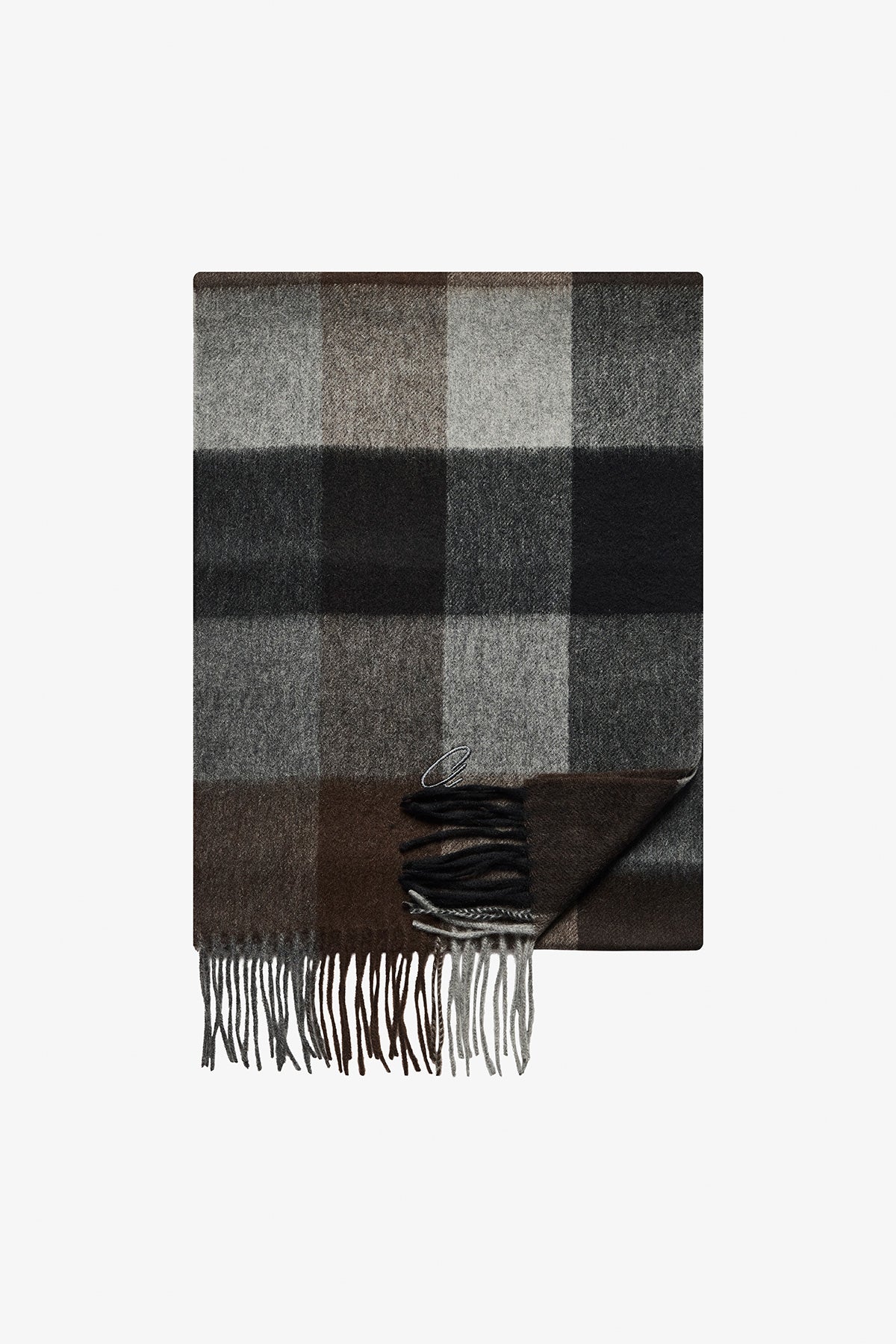 Cashmere Scarf - Brown Check