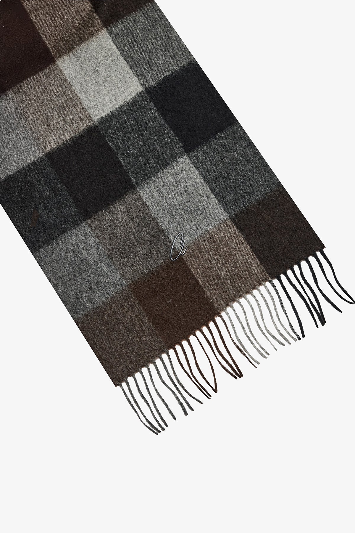 Cashmere Scarf - Brown Check