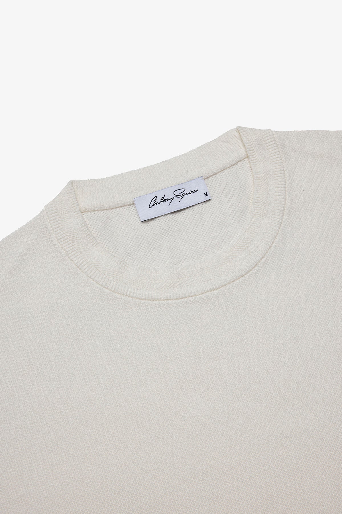 Knitted crew neck tee - White supima cotton