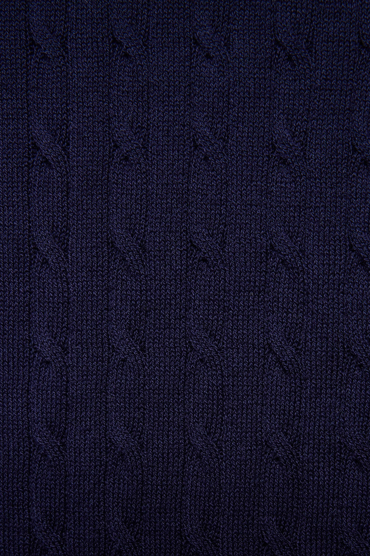 Evan navy knitted cable Polo