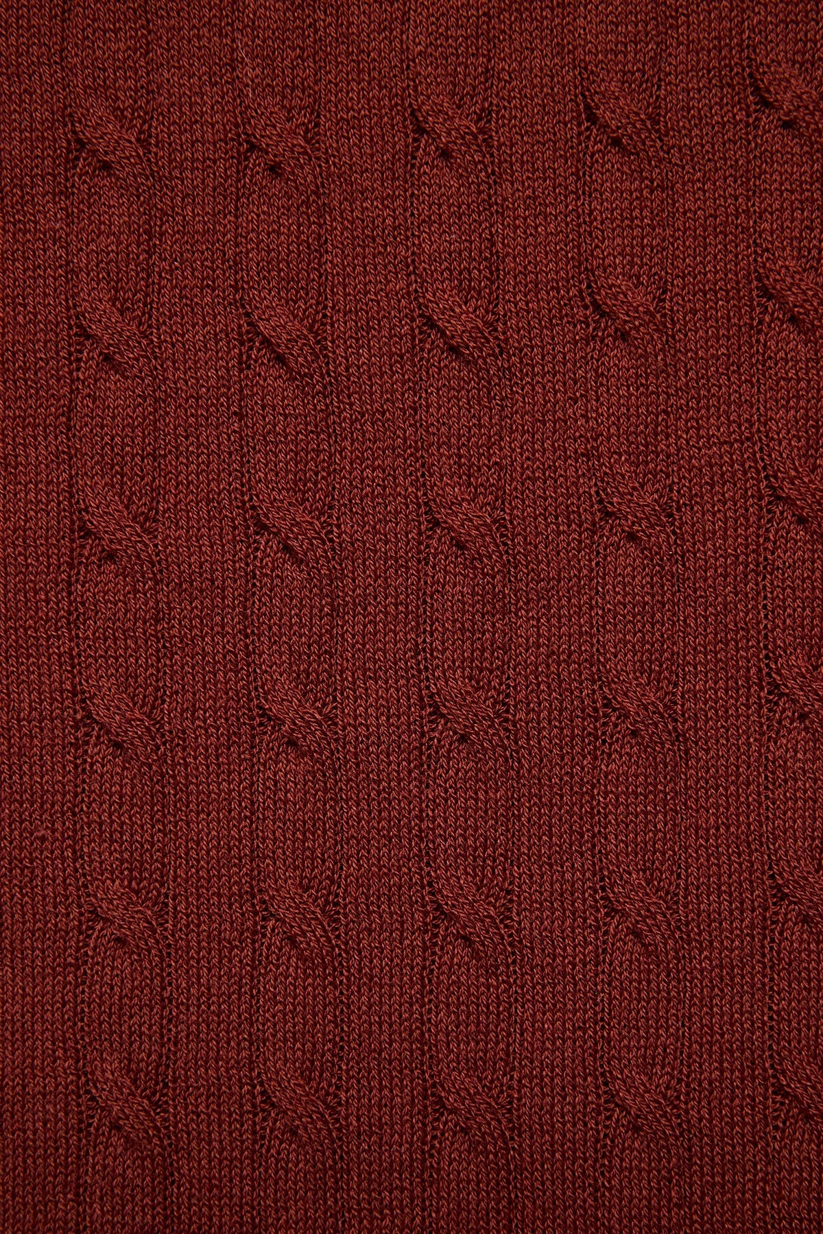 Evan burgundy knitted cable Polo