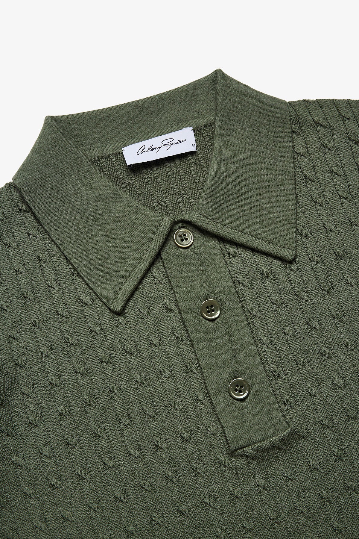 Evan olive knitted cable Polo