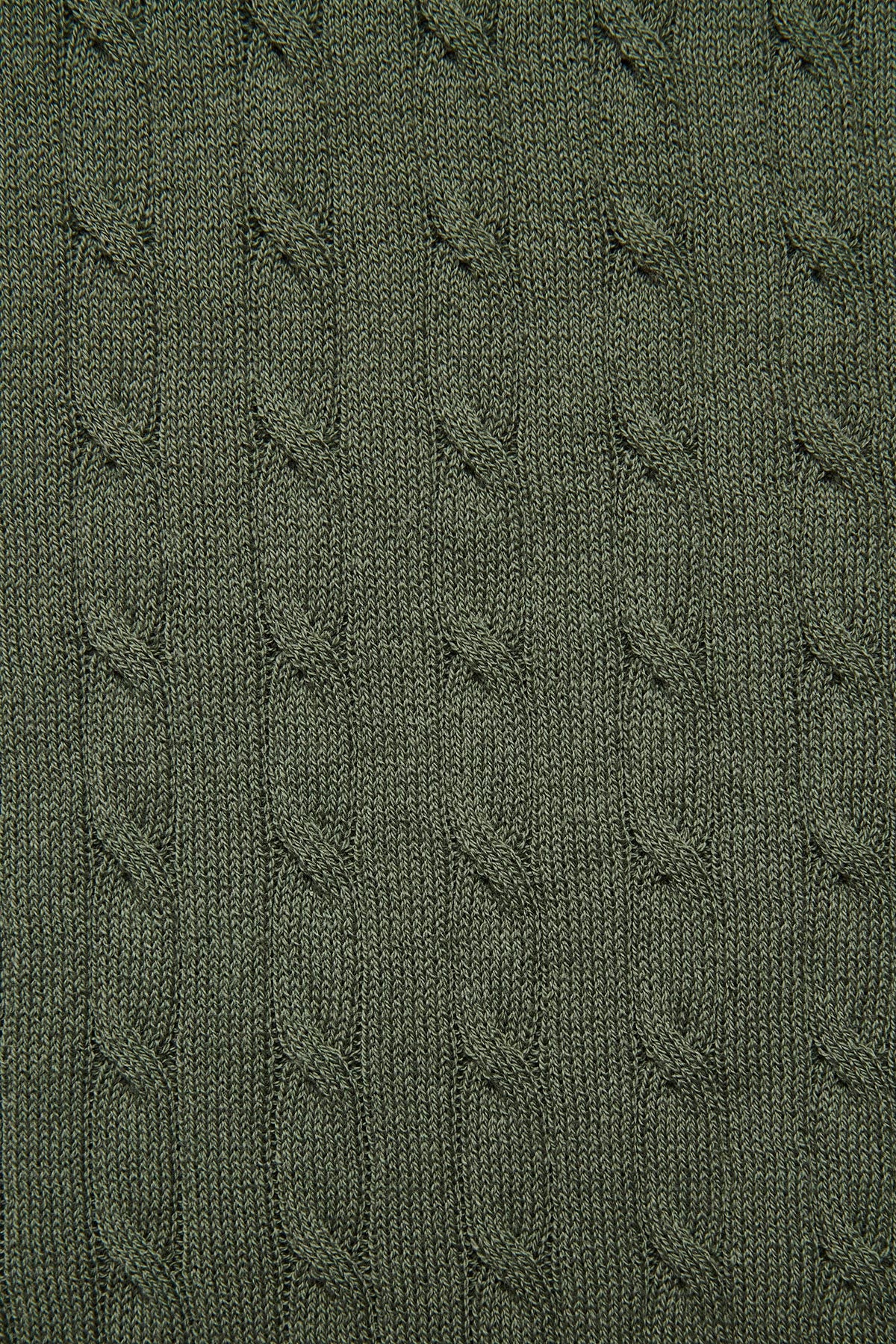 Evan olive knitted cable Polo