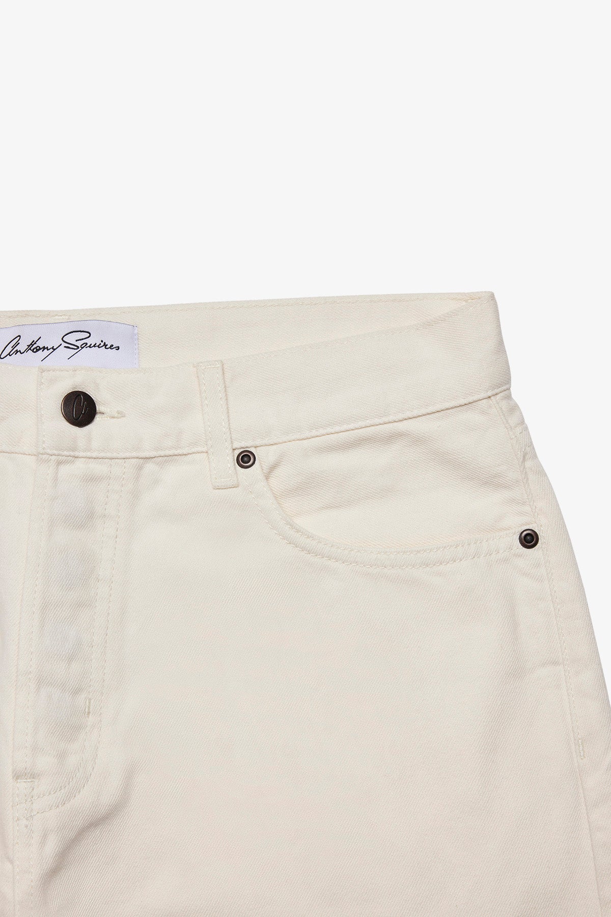 Five pocket denim pant in off-white twill