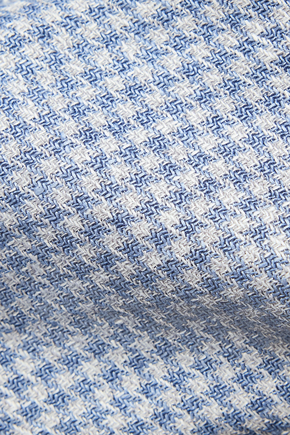 Archer Blazer - Light Blue Houndstooth In Linen/Cotton