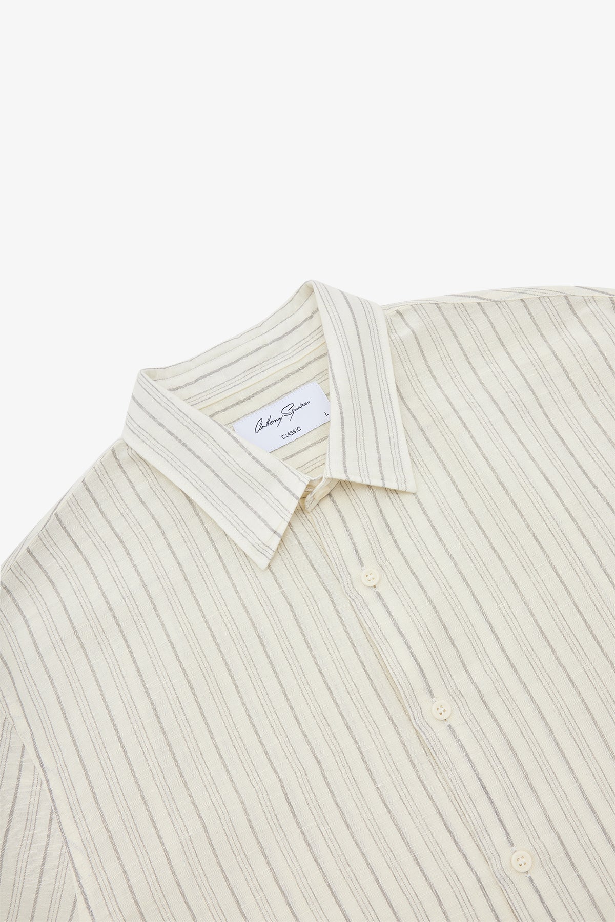 Ash - Natural stripe Cotton/Linen S/S Shirt