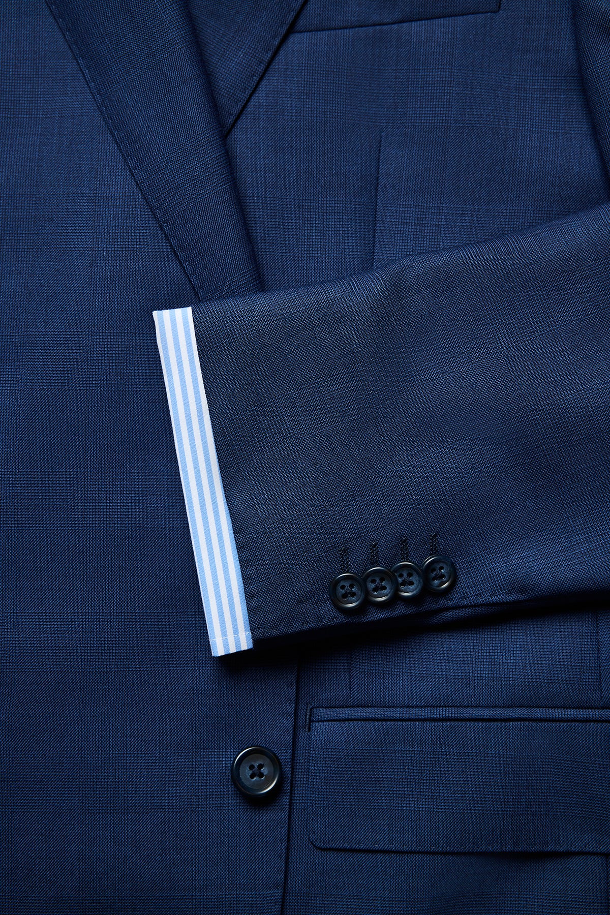 Kennedy Suit - Tonal Prince Of Wales Check In Pure Wool, Super 110's