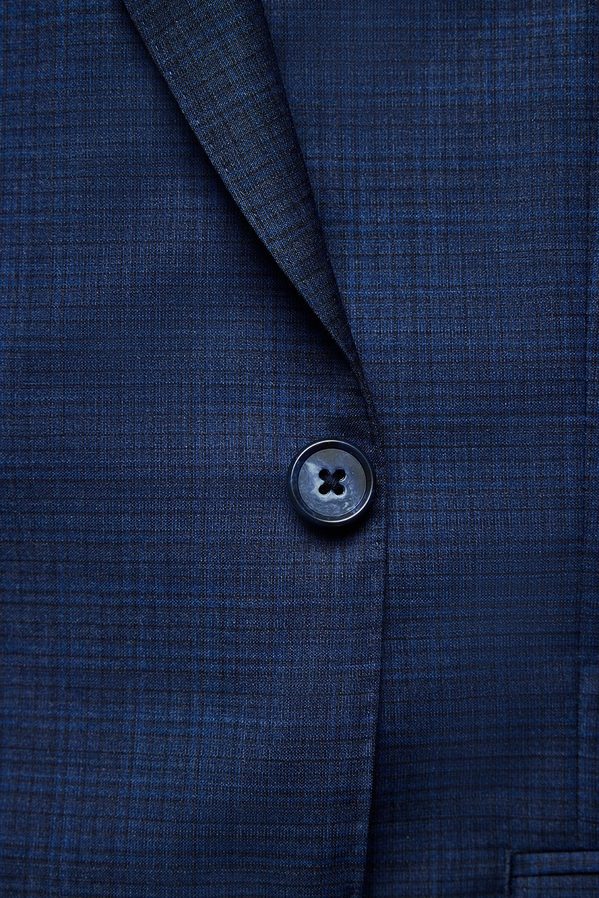 Kennedy Suit - Blue Multicheck In Pure Troopical Wool, Super 110's