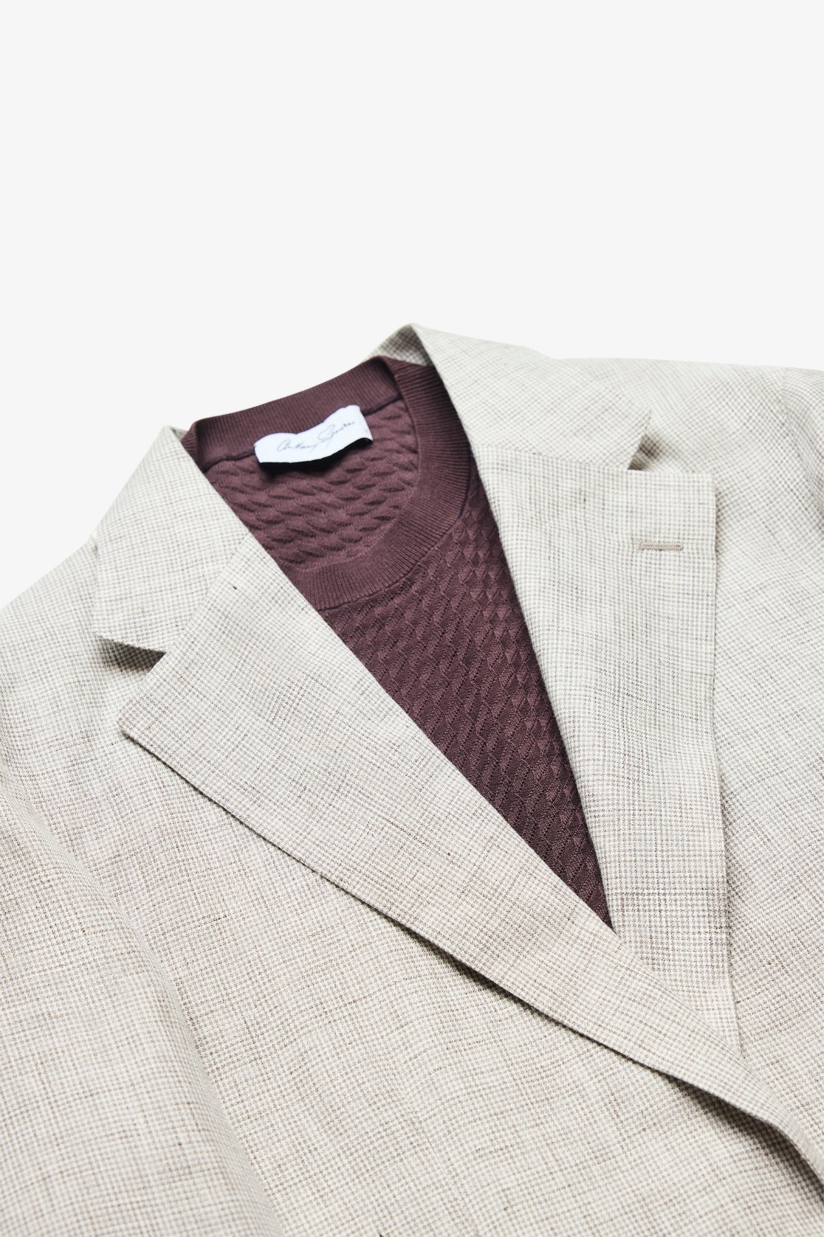 Leo Blazer - Unstructured Mutlicheck In Tropical Linen