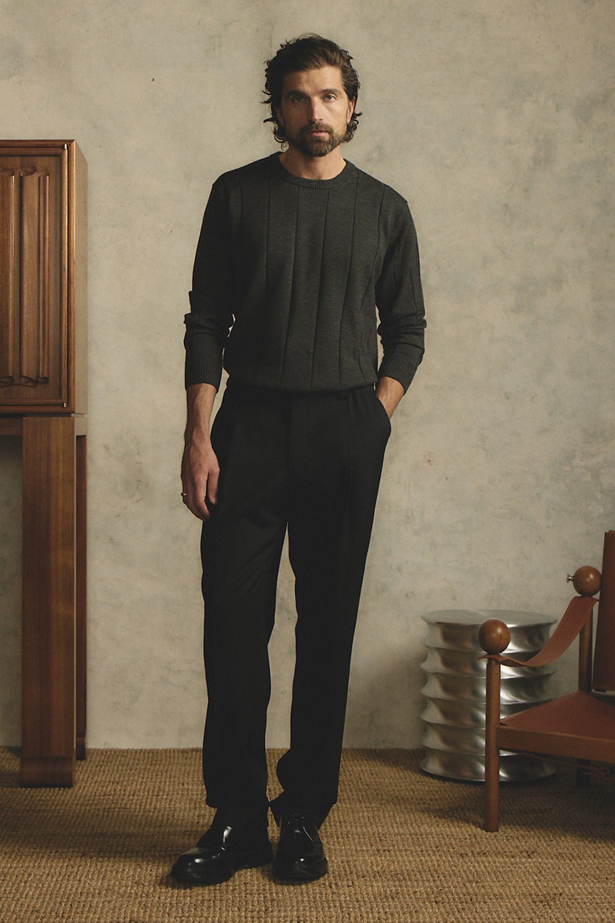 Galway brown crew knit