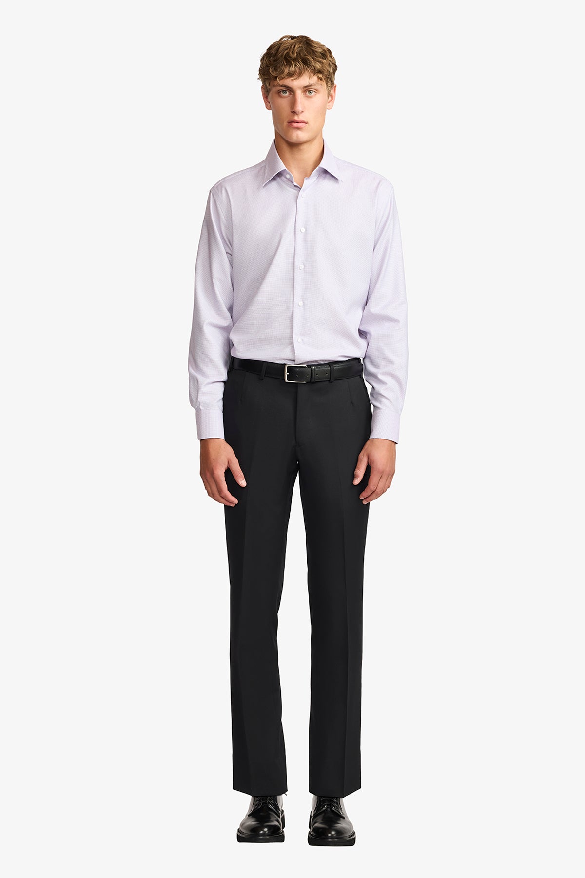 Gus formal shirt - pink/blue microdesign