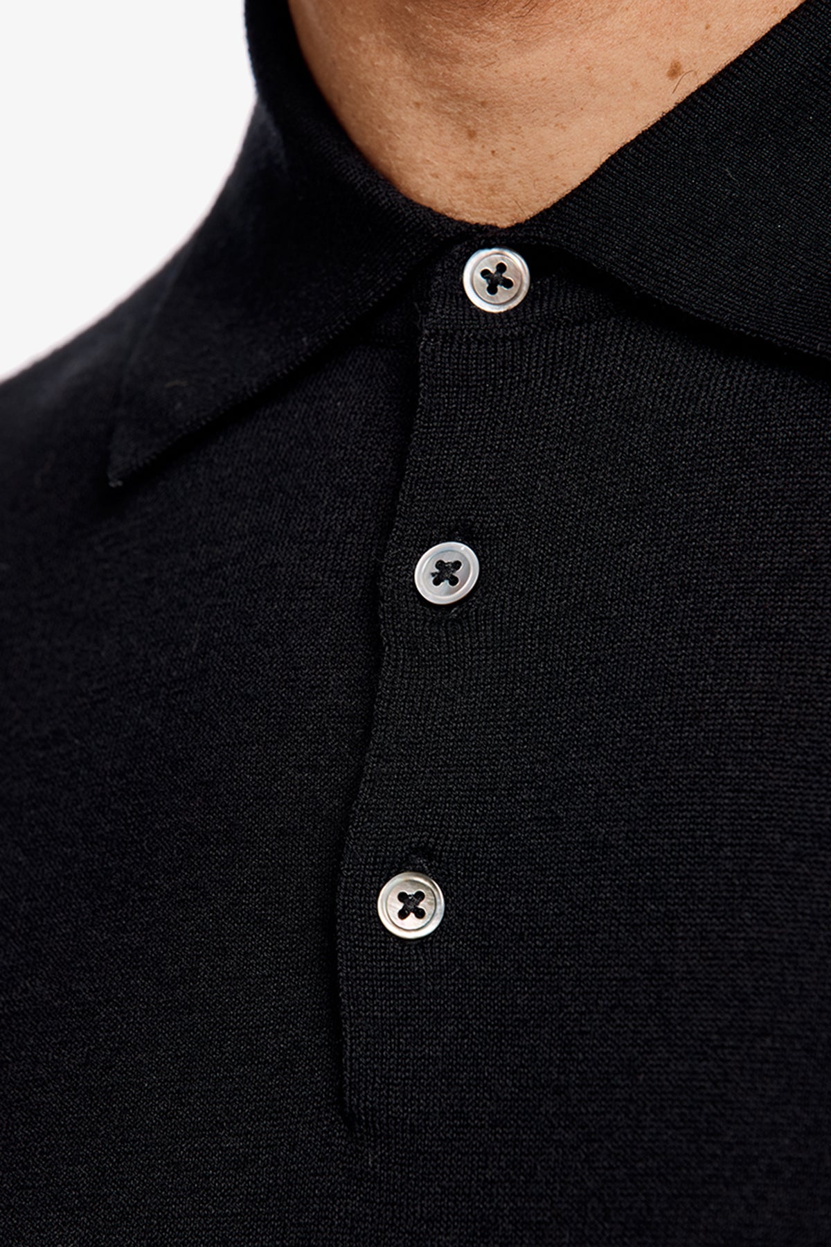 Kelvin L/S knitted polo - Black