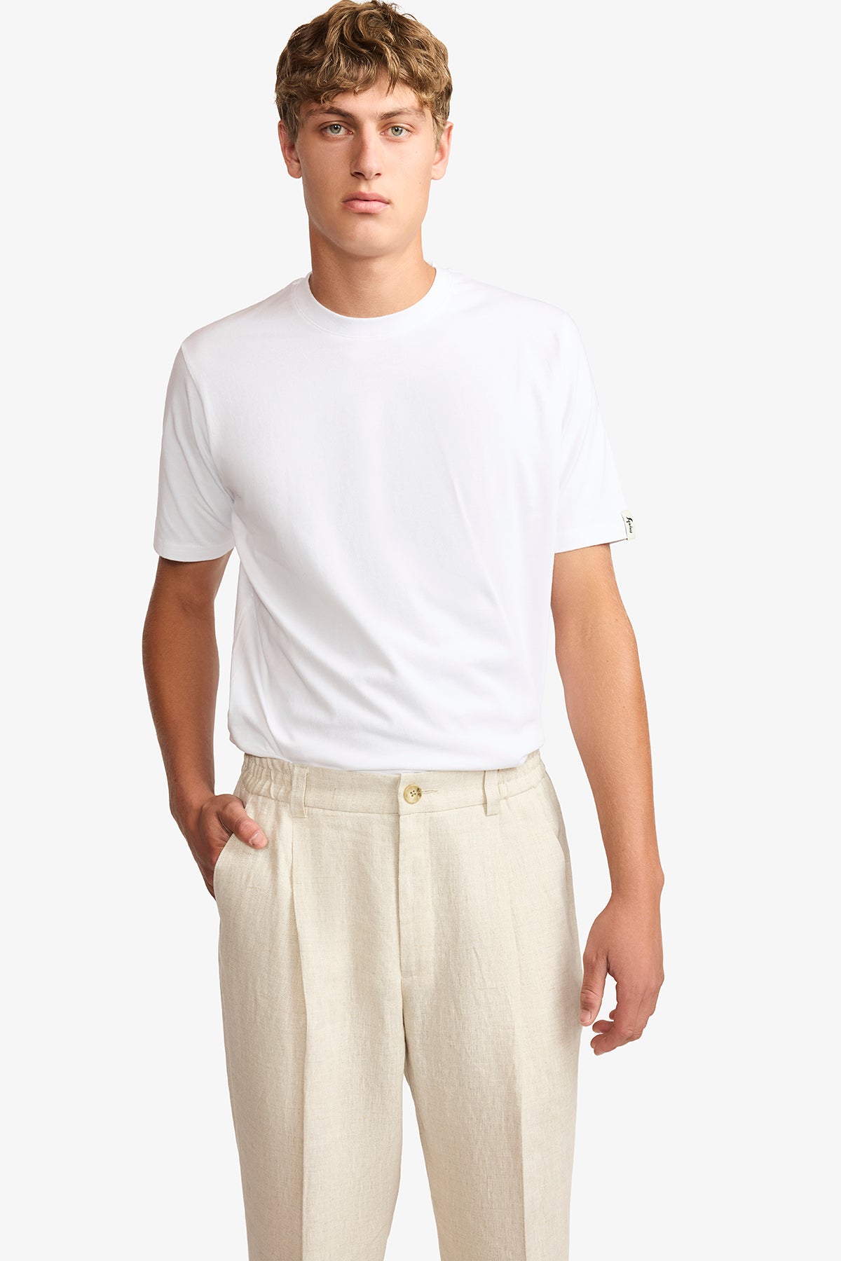 Lounge pant in sand linen