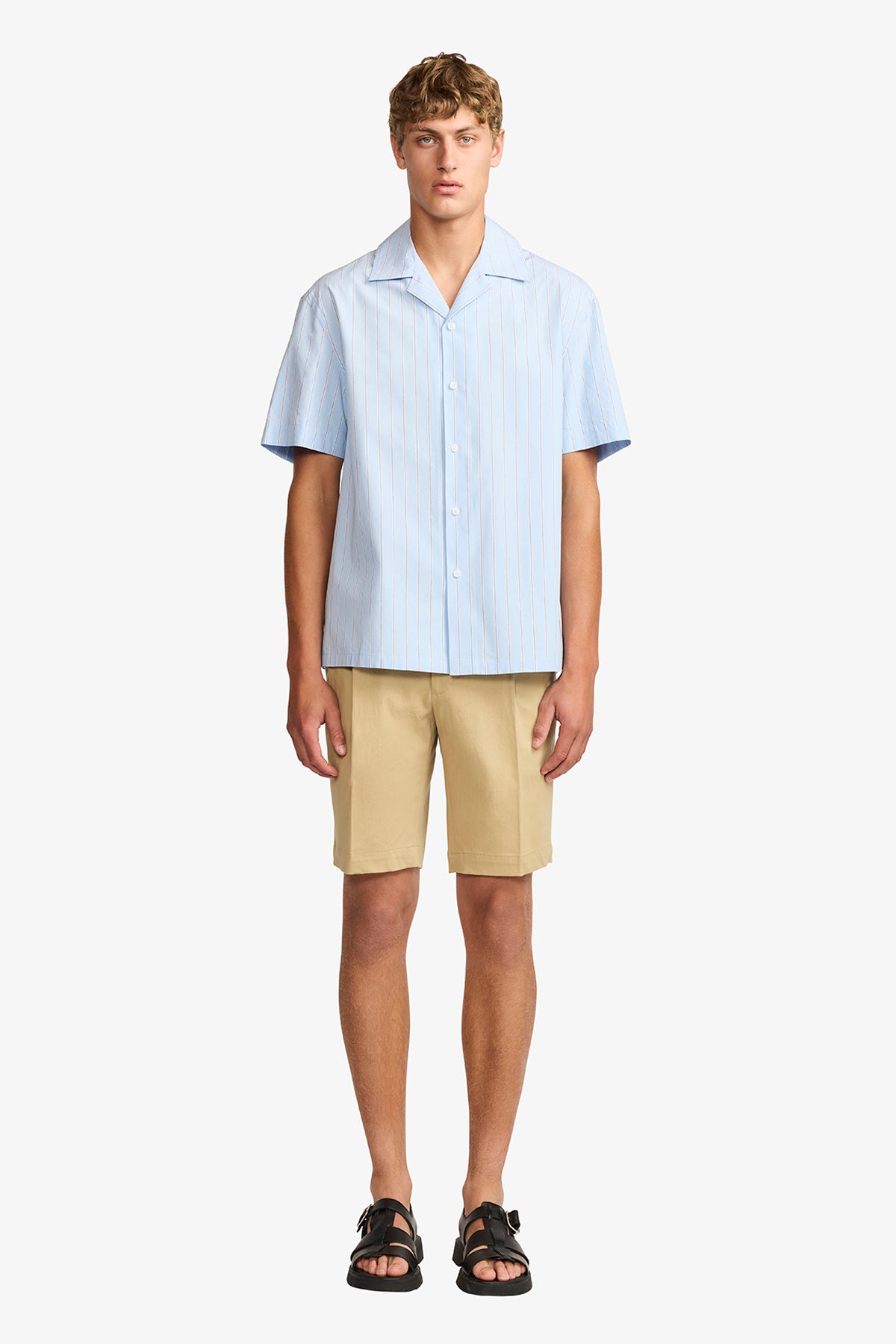 Ly blue stripe poplin S/S shirt