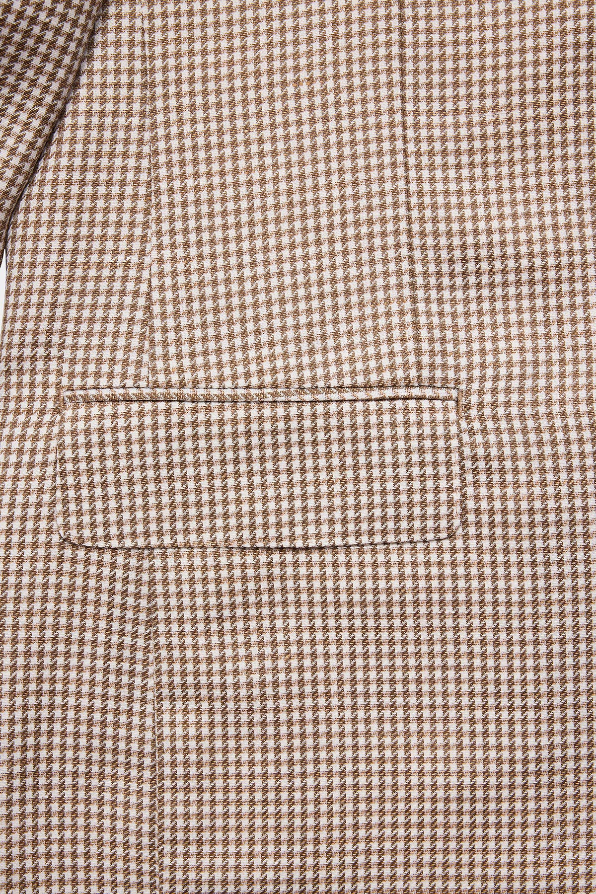 Marcus blazer - Wool/linen in brown houndstooth