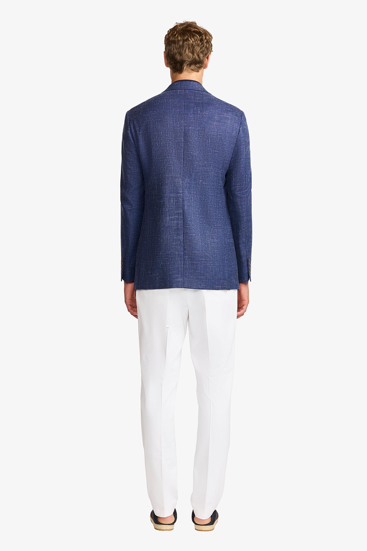 Marcus blazer - Wool/linen/silk in blue with flax