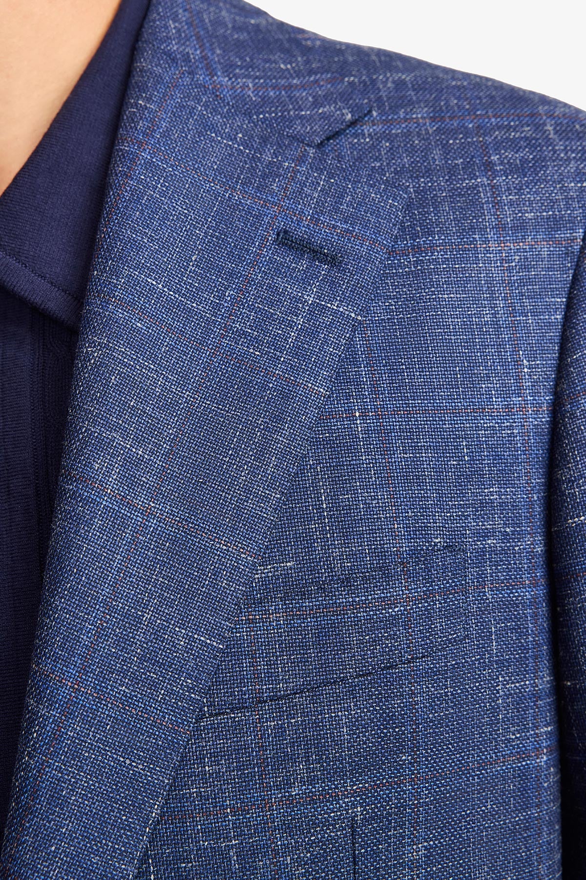 Marcus blazer - Wool/linen/silk in blue with flax