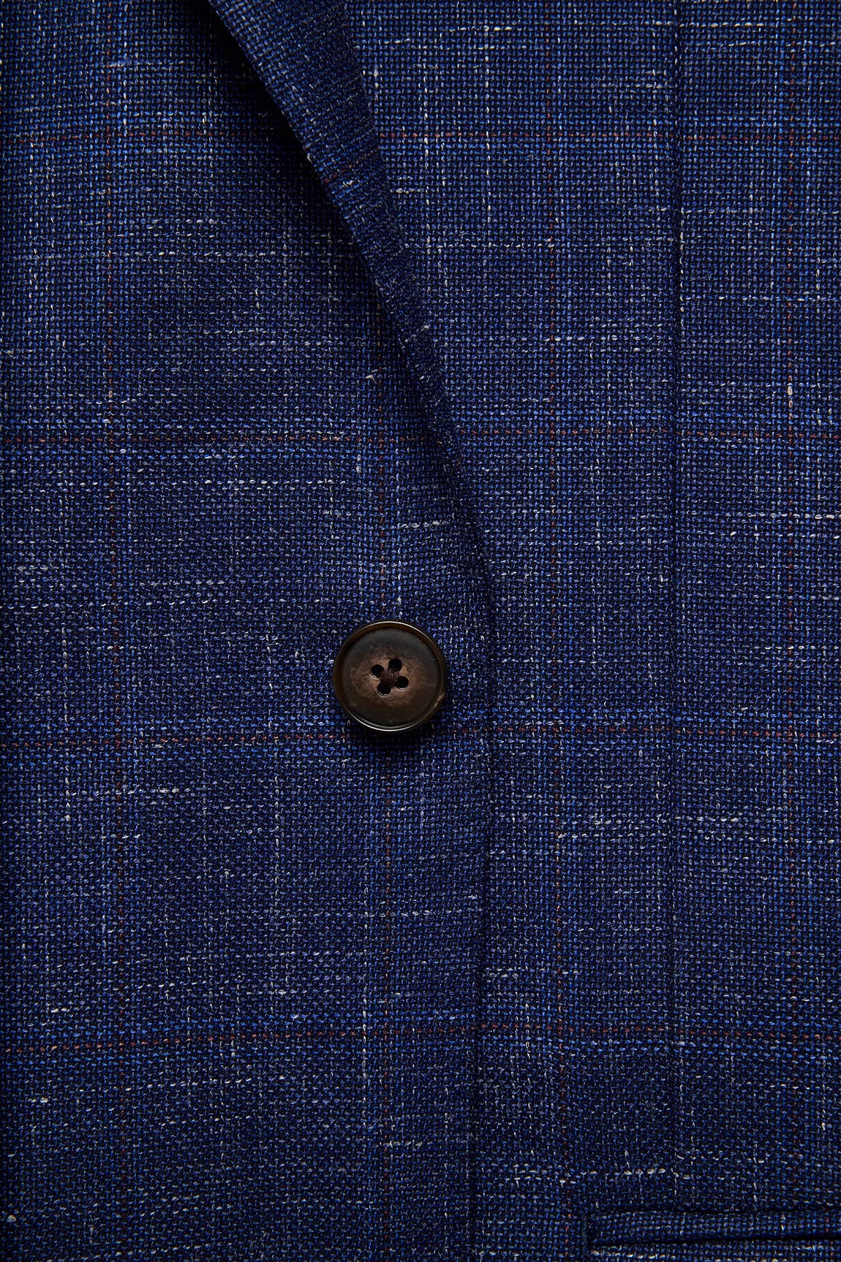 Marcus blazer - Wool/linen/silk in blue with flax
