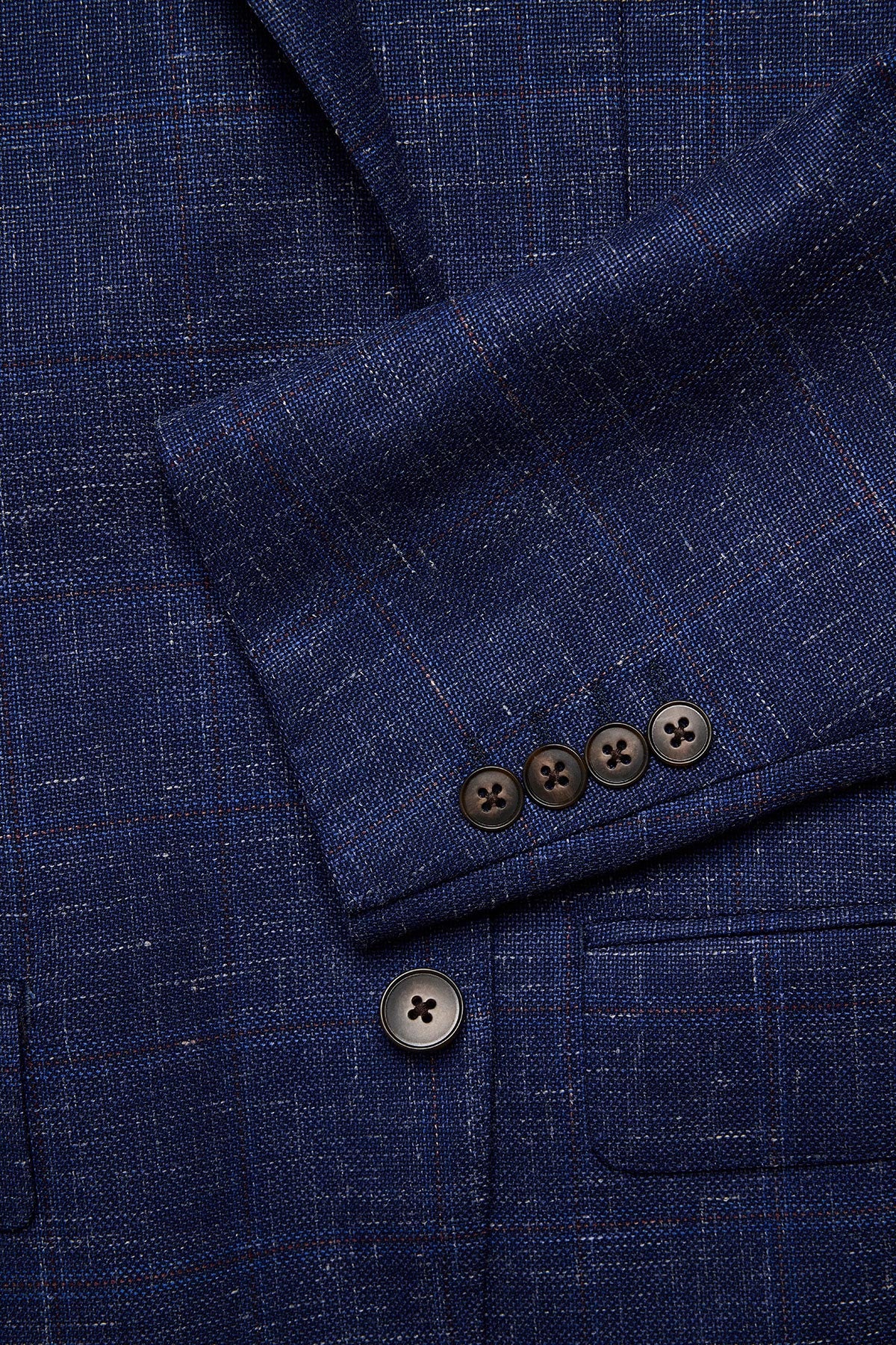 Marcus blazer - Wool/linen/silk in blue with flax