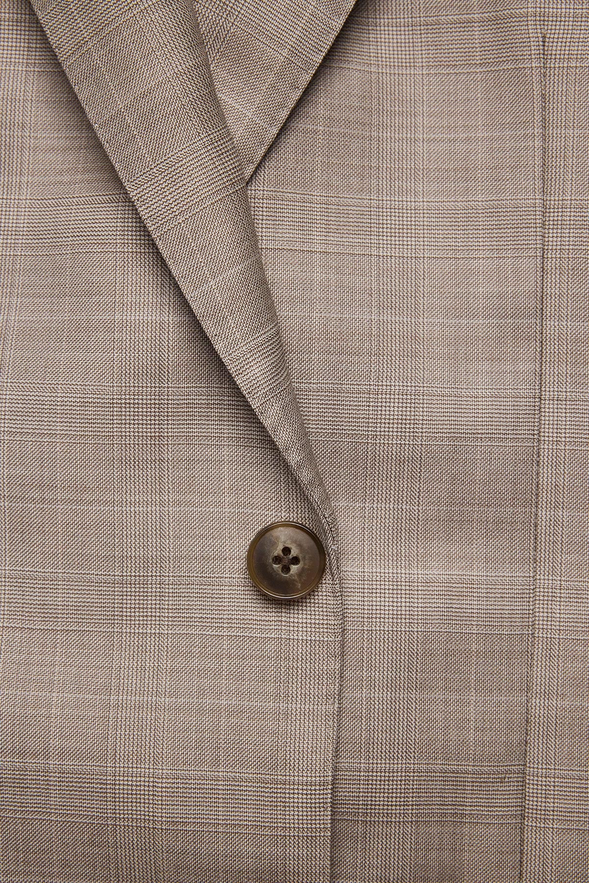 Mateo suit - Fawn tonal Prince of Wales check, in pure wool, super 110's