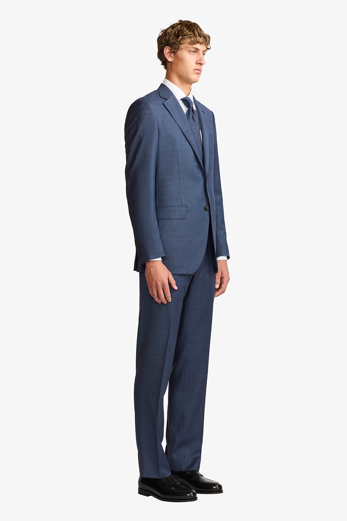 Mateo suit - Mid blue multicheck, super 110's