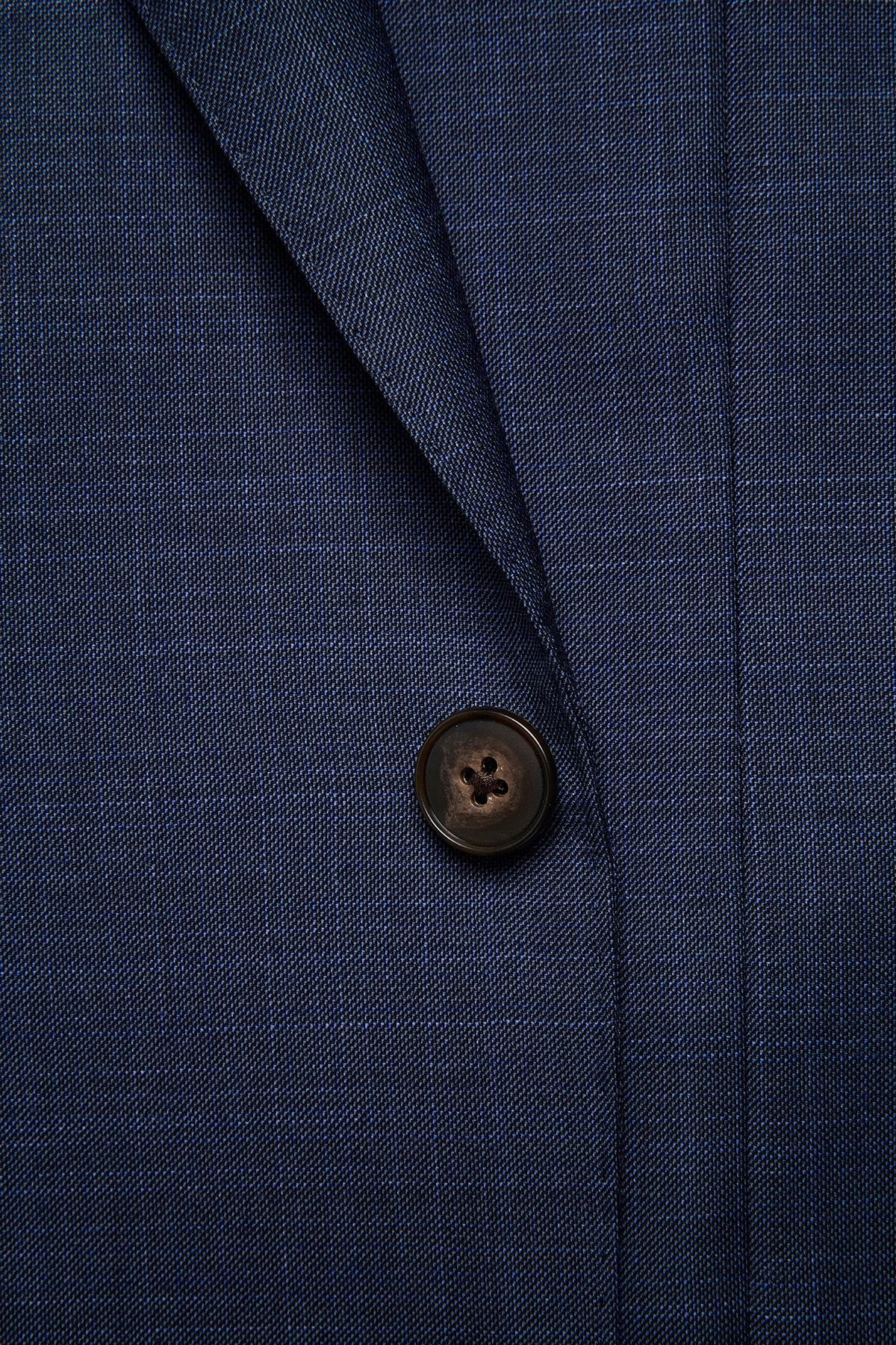 Mateo suit - Mid blue multicheck, super 110's