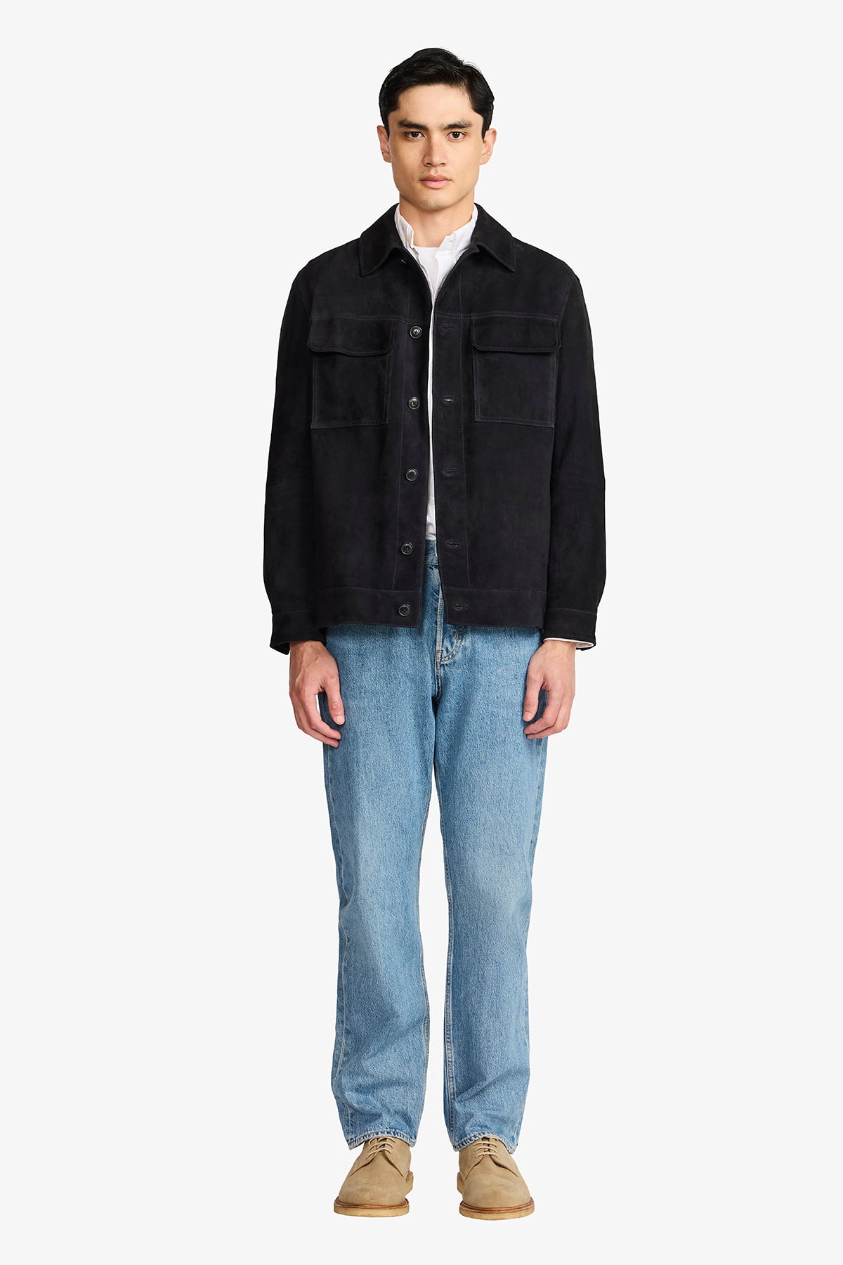 Mercer Navy Suede Jacket