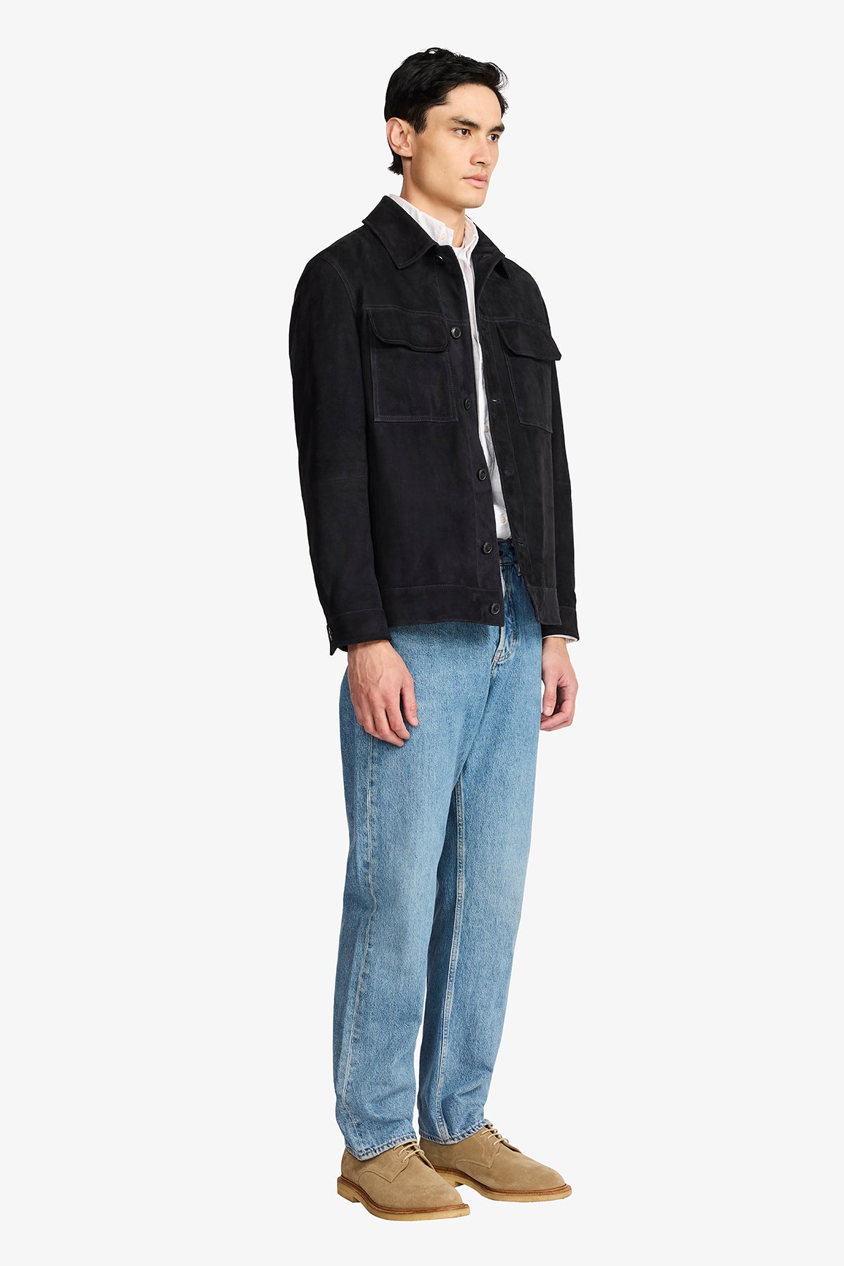 Mercer Navy Suede Jacket