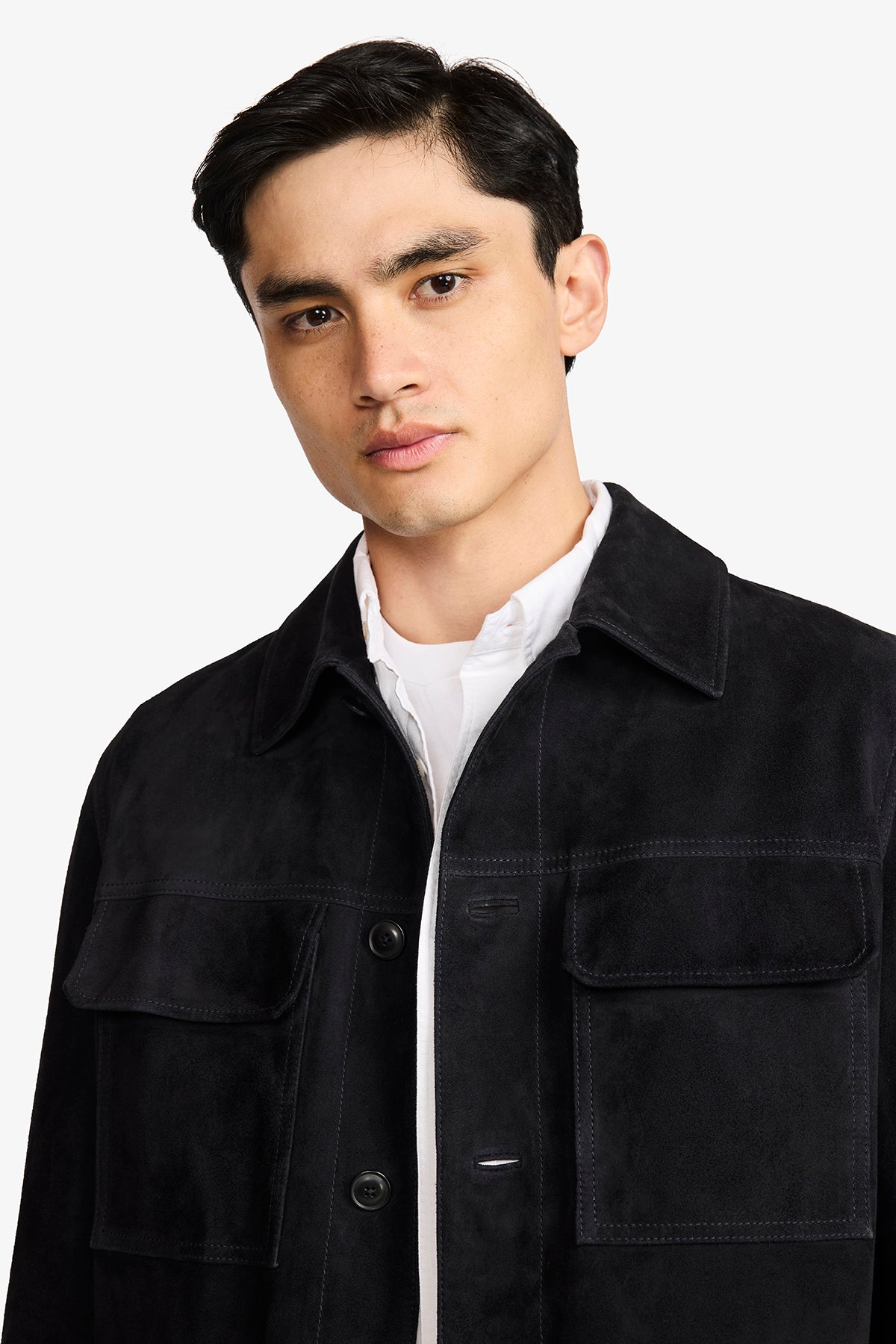 Mercer Navy Suede Jacket