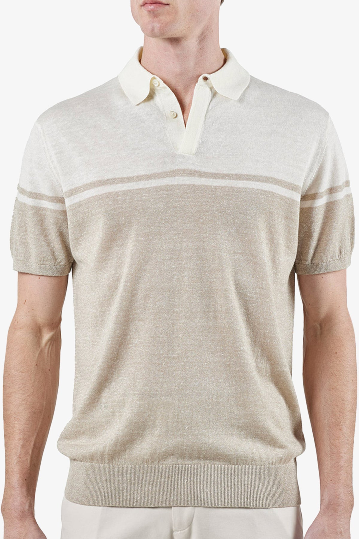 Moreschi - Beige & White Polo