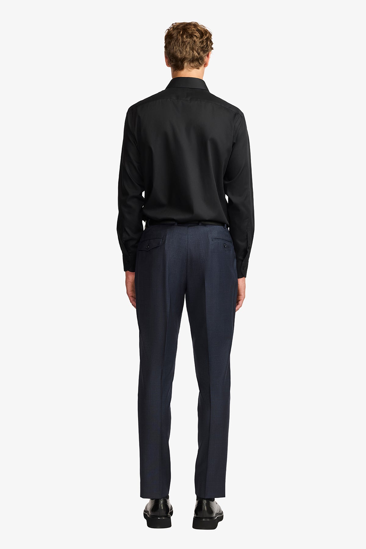 Norris formal shirt - fine black twill