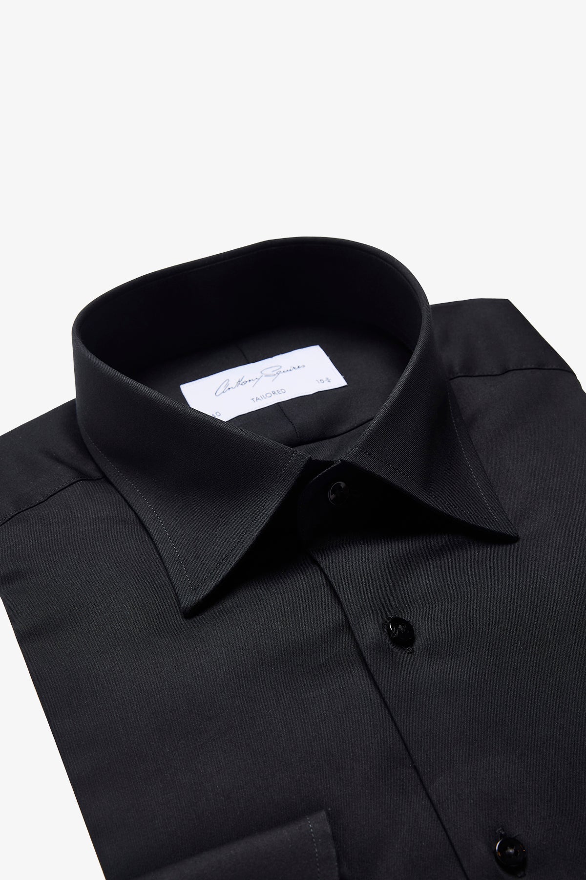 Norris formal shirt - fine black twill