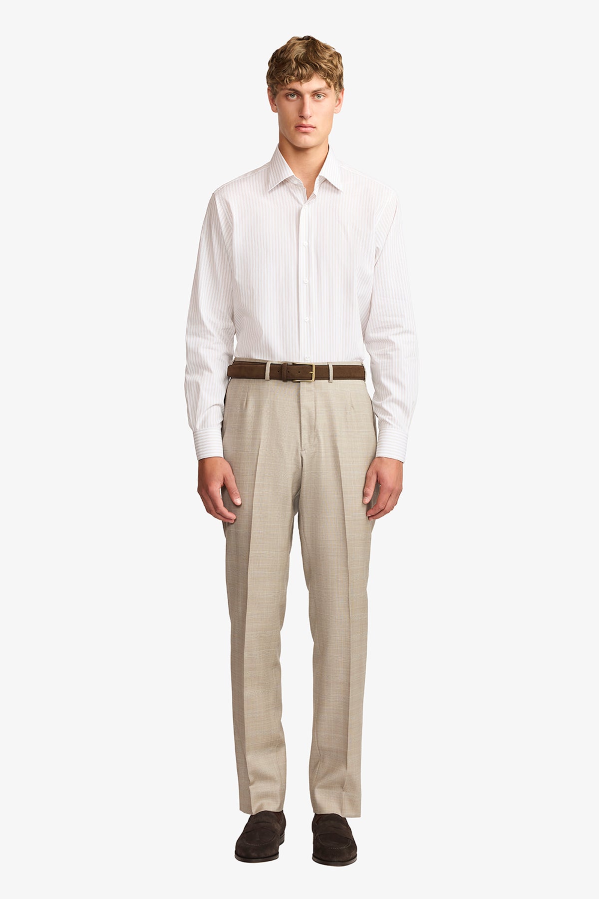 Norris formal shirt - brown stripe