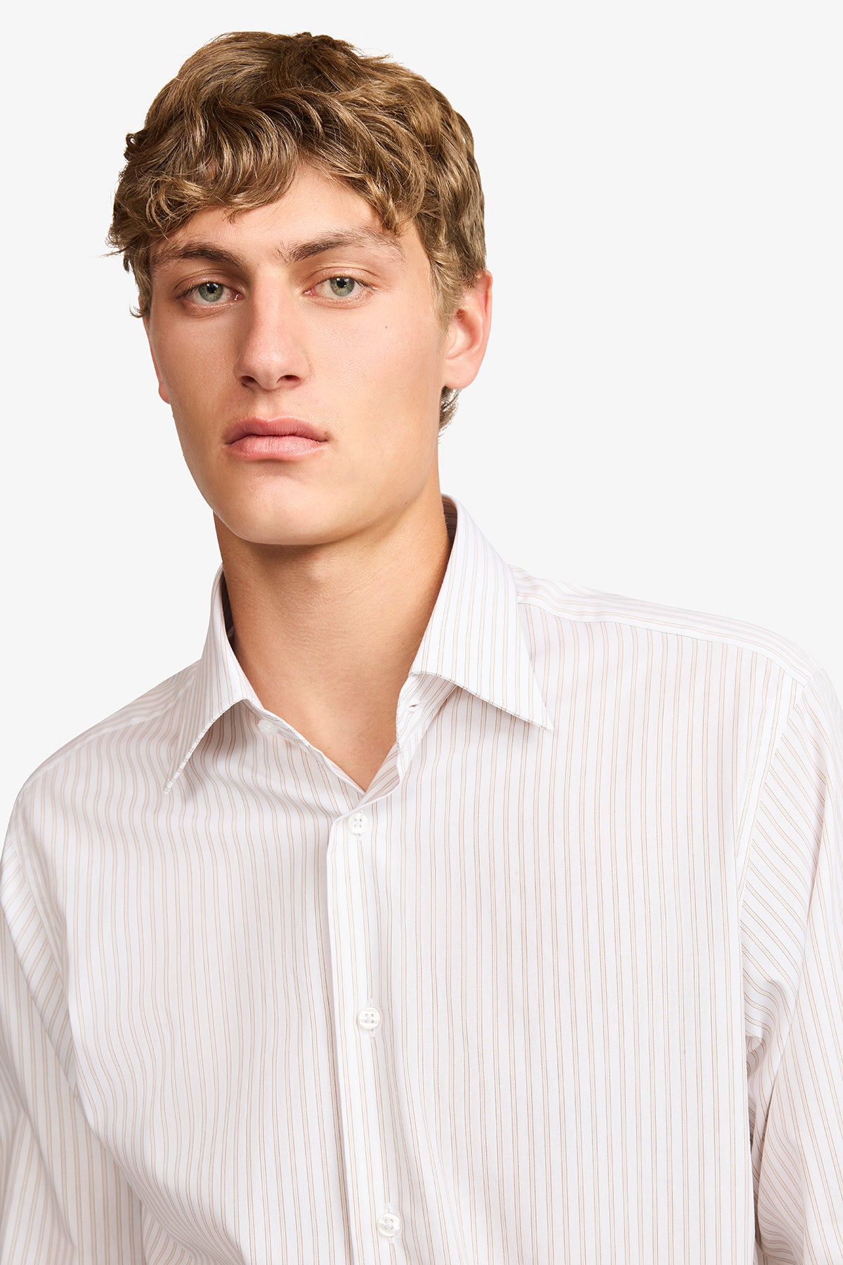 Norris formal shirt - brown stripe