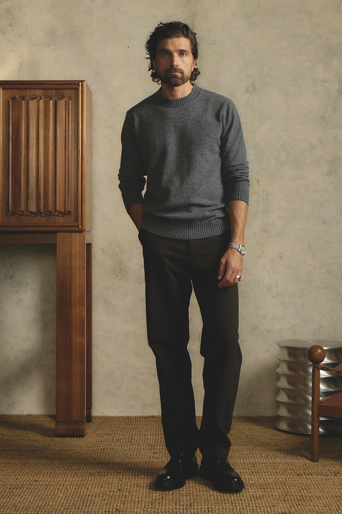 Orlando grey cashmere blend crew knit