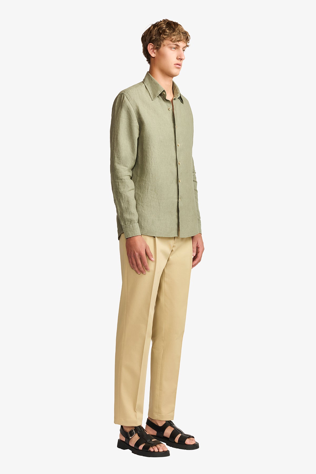 Quy olive linen shirt