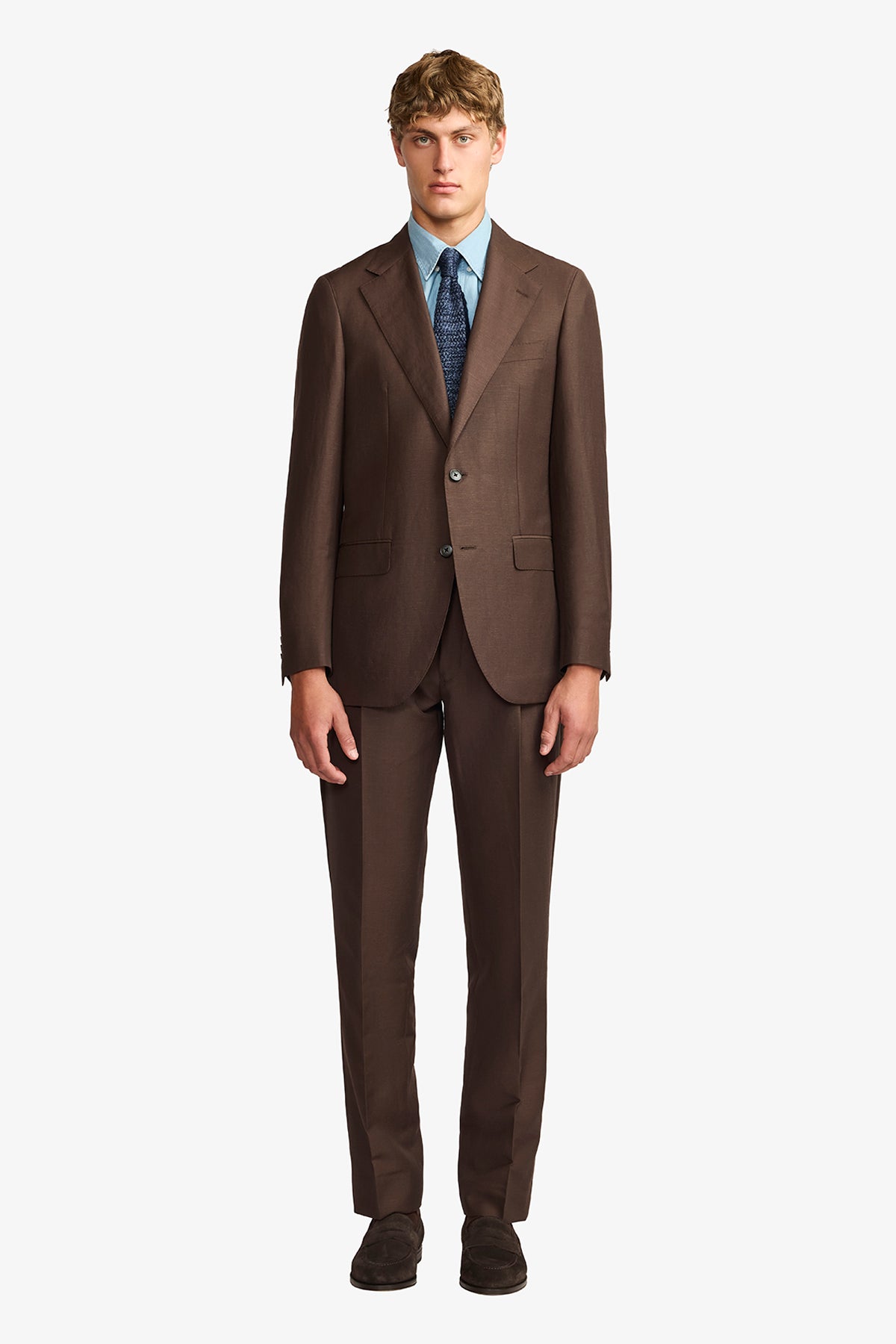Romeo suit - Brown linen/wool blend