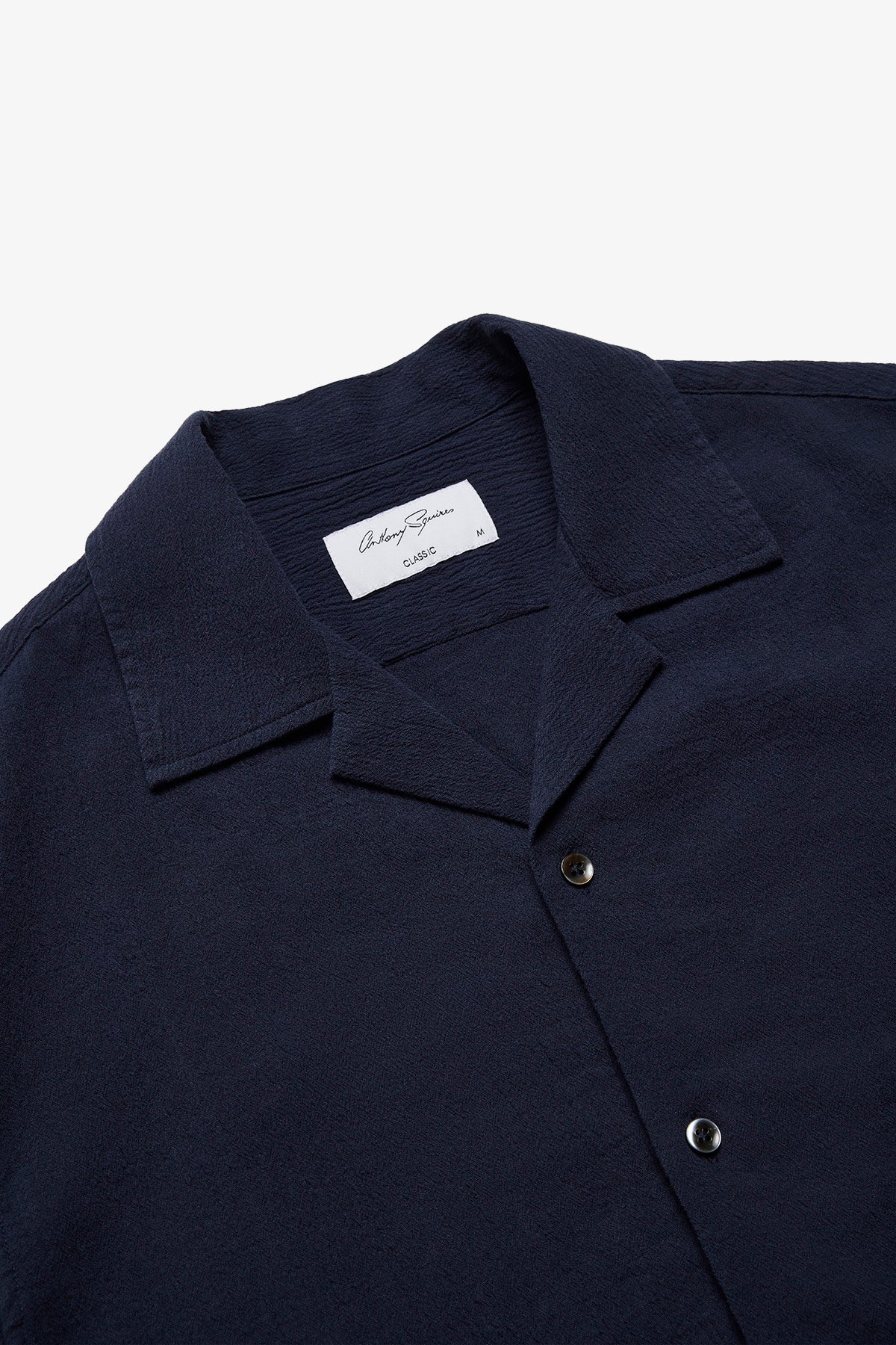 Navy seersucker S/S shirt