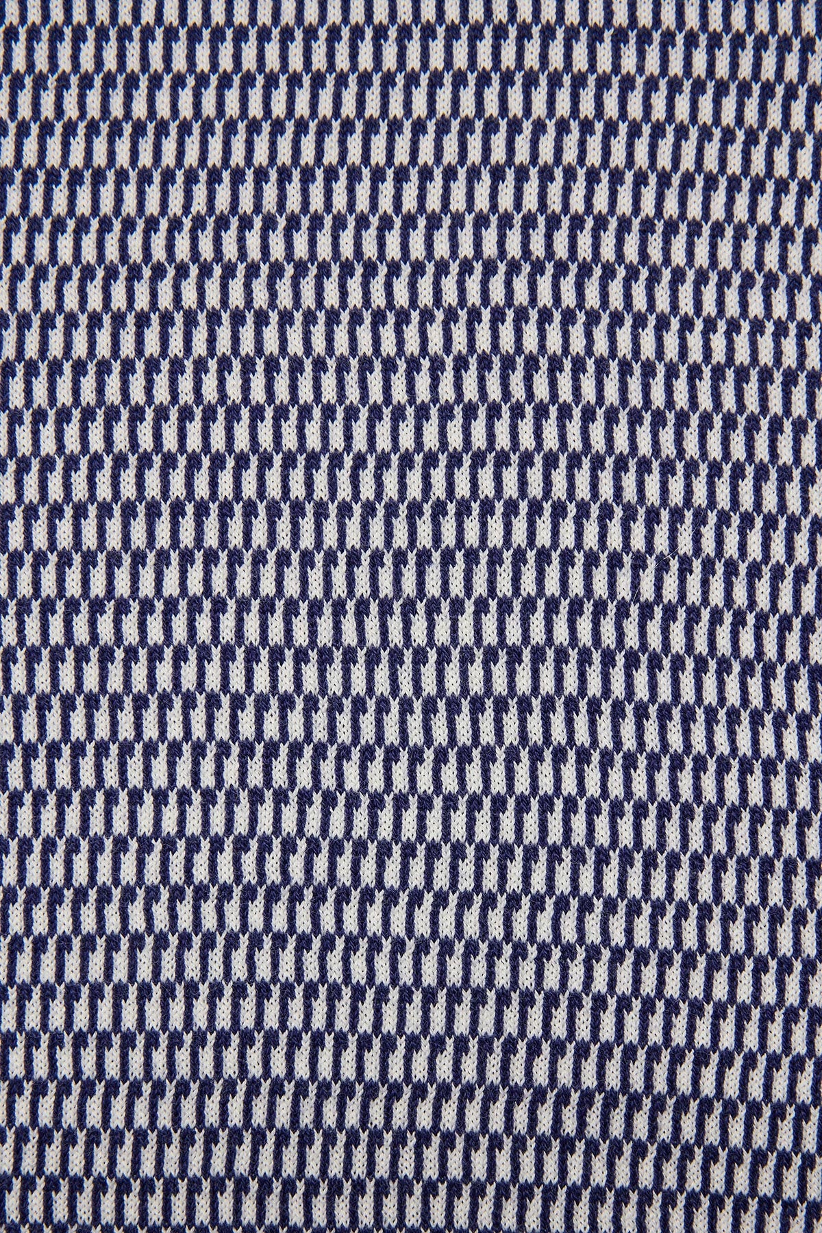 Santi blue knitted jacquard S/S polo