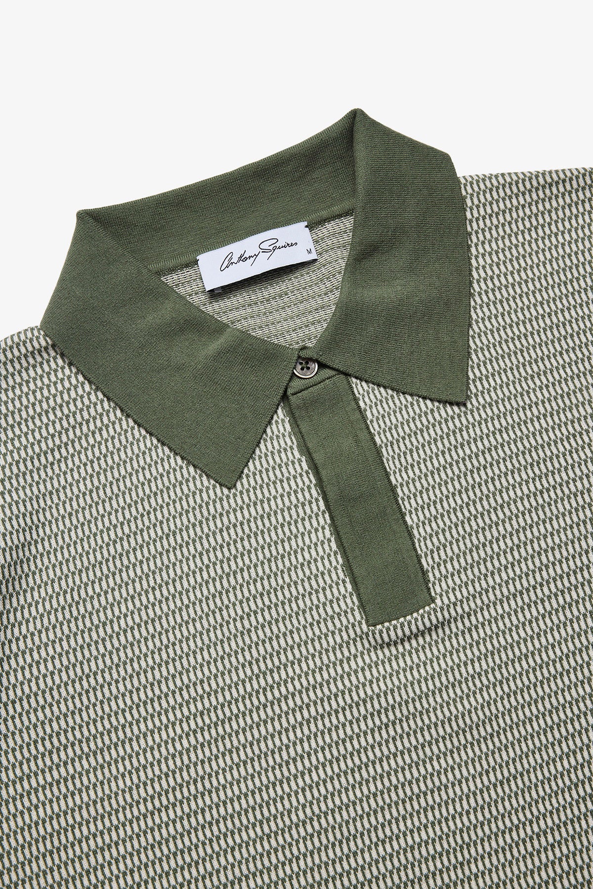 Santi olive knitted jacquard S/S polo