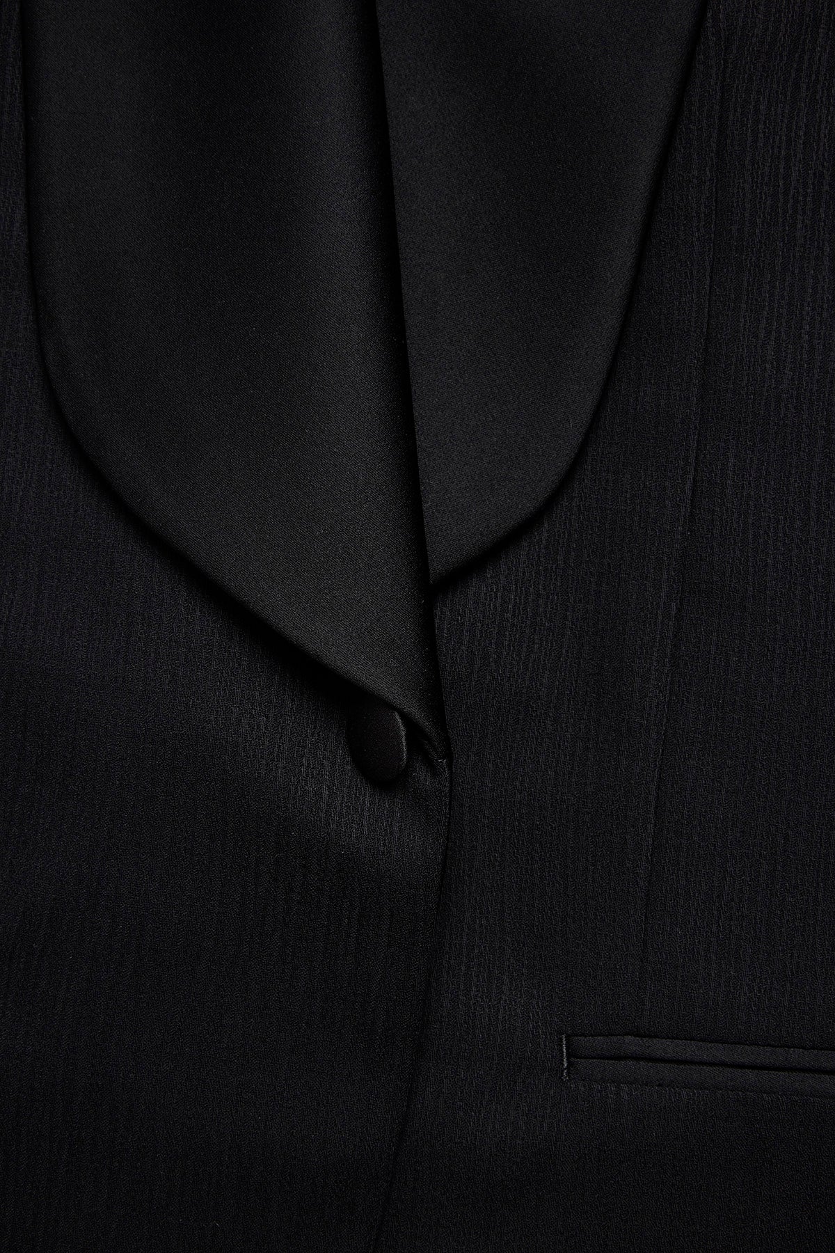 Shawn blazer - Wool in black with surface interest