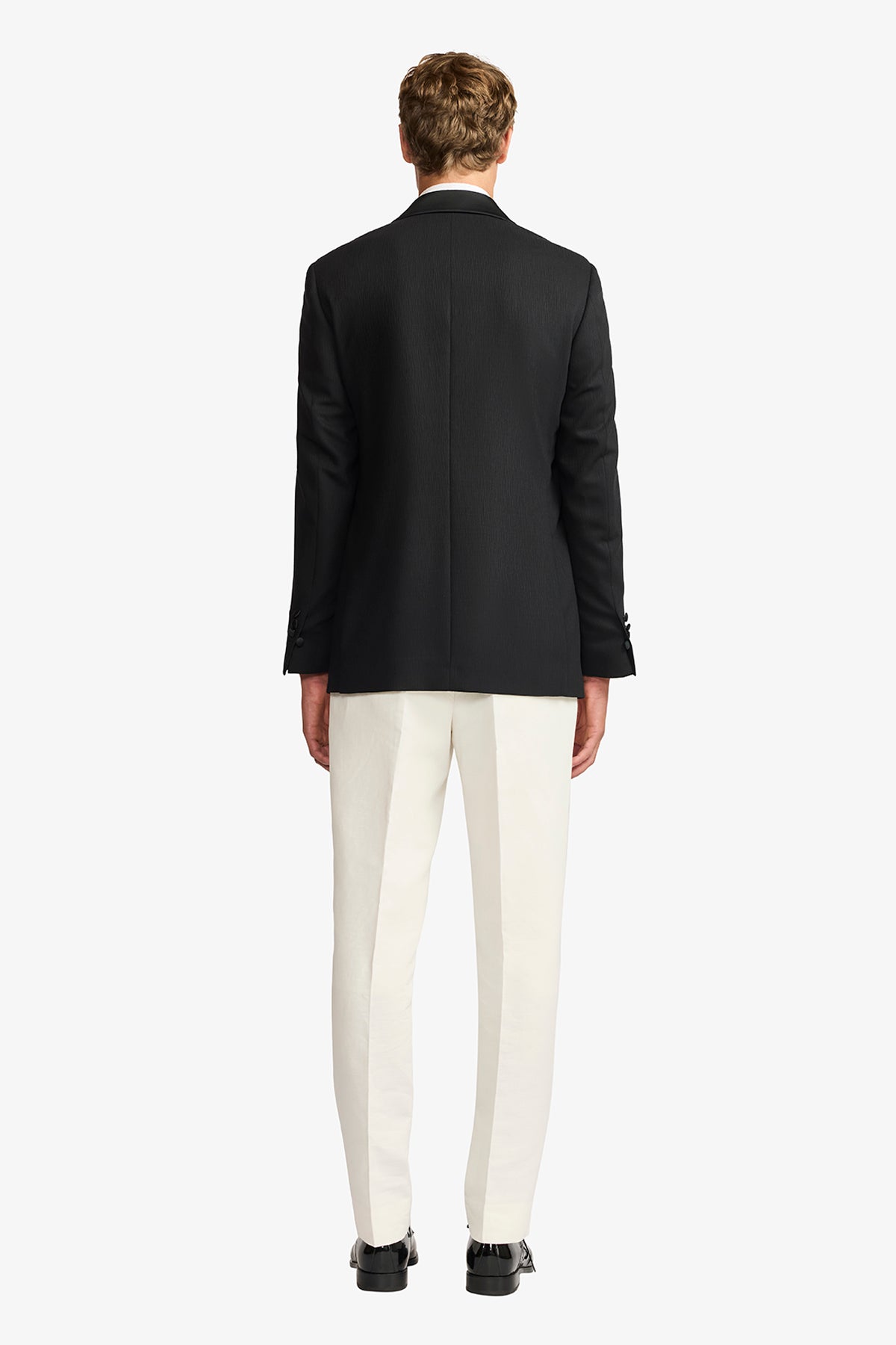 Shawn blazer - Wool in black with surface interest